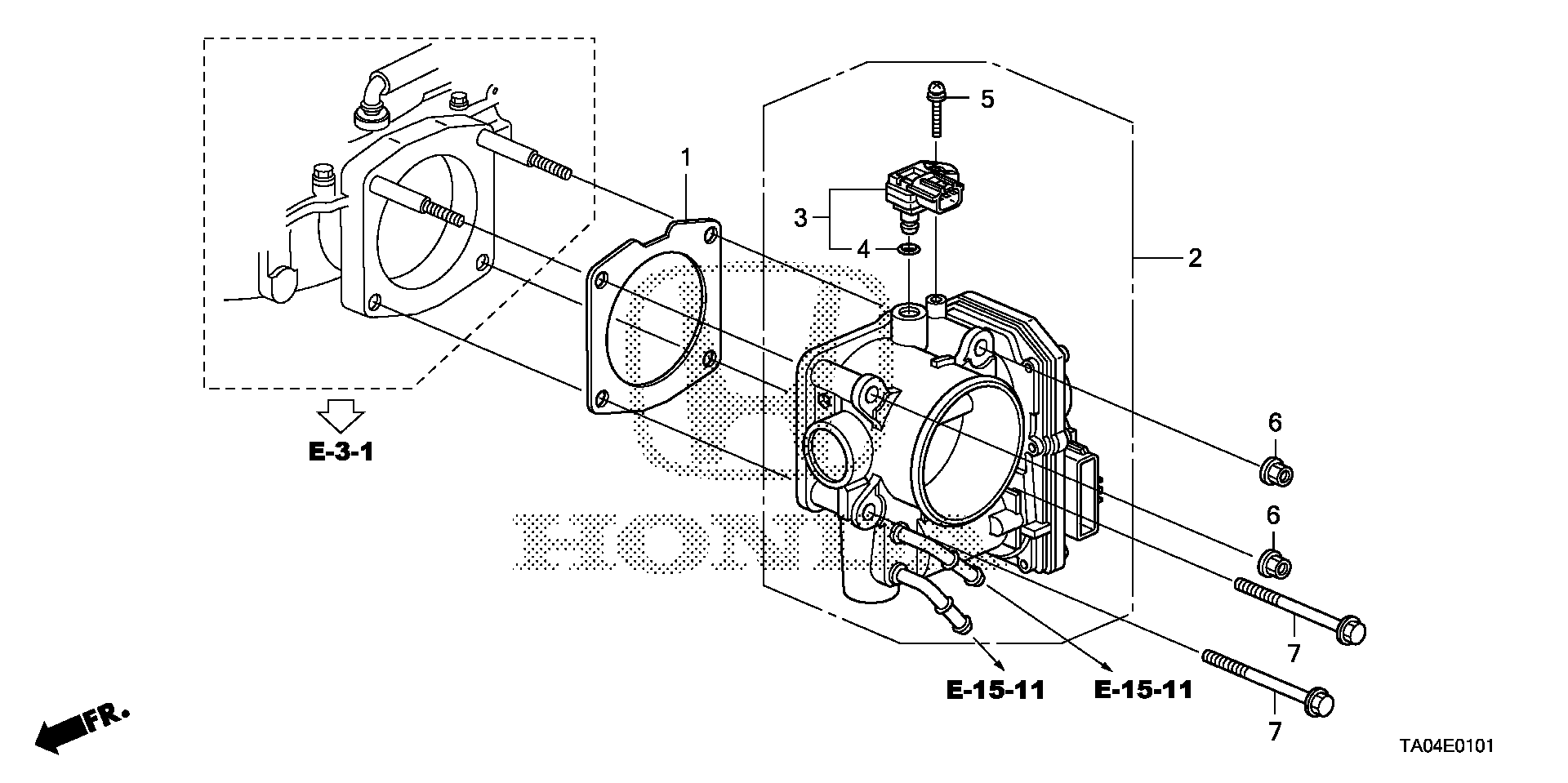 Diagram THROTTLE BODY (V6) for your 2008 Honda Accord   