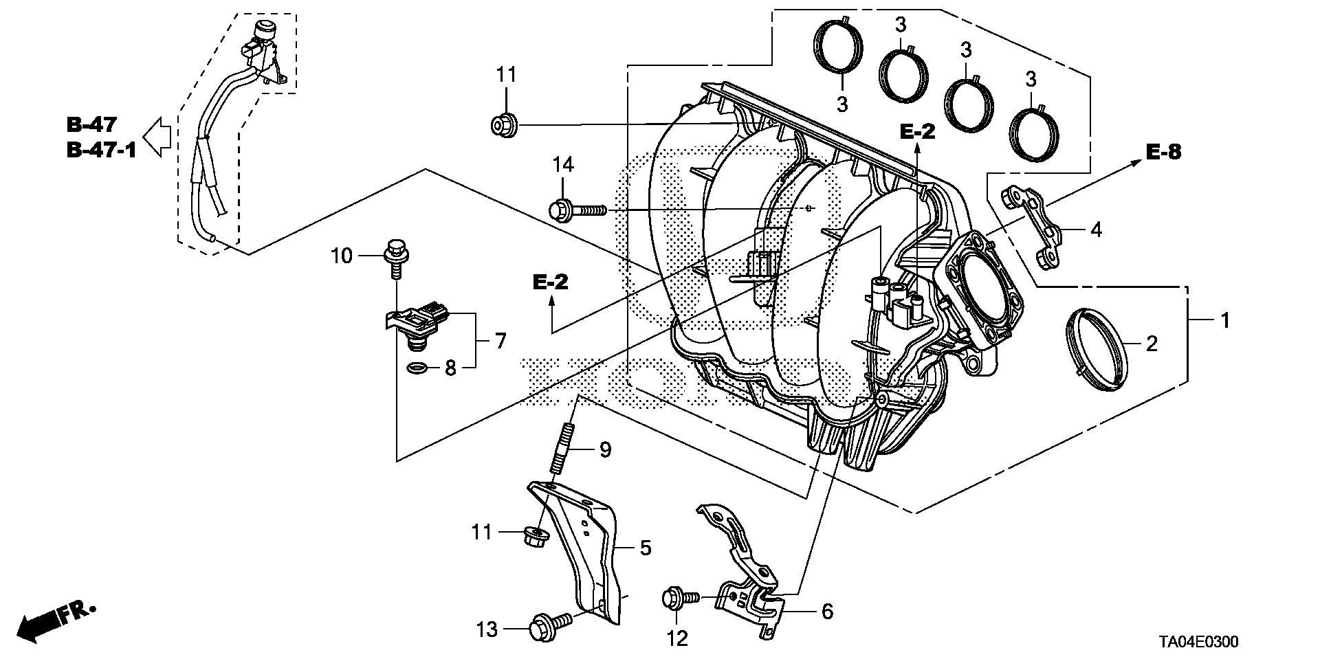 Diagram INTAKE MANIFOLD (L4) for your 2008 Honda Accord   