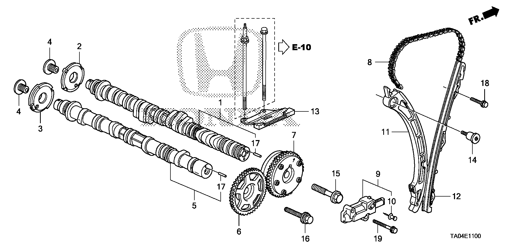 Diagram CAMSHAFT@CAM CHAIN (L4) for your Honda Accord  