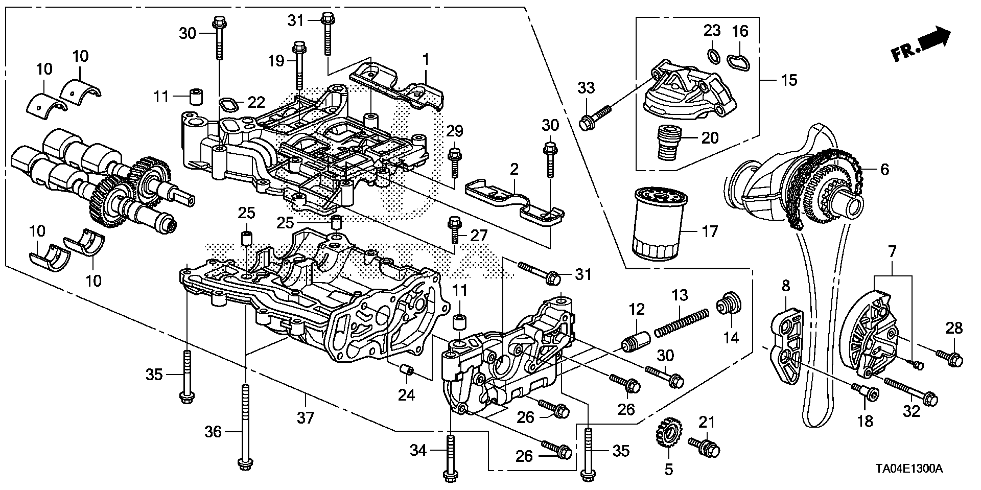 Diagram OIL PUMP (L4) for your 1992 Honda Accord Coupe 2.2L AT DX 