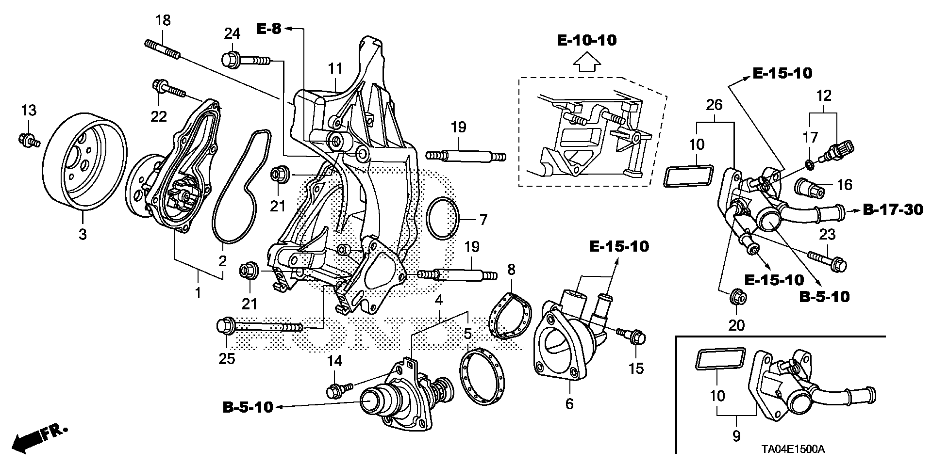 Diagram WATER PUMP (L4) for your 2007 Honda Accord   