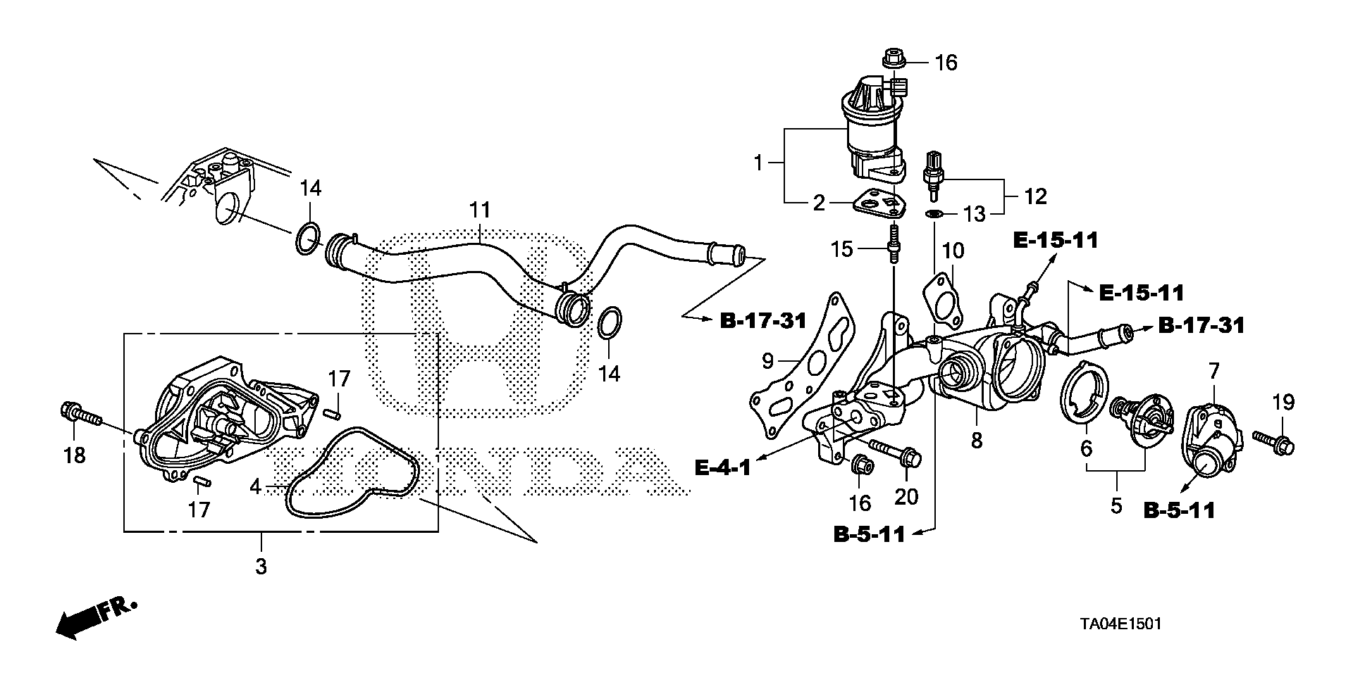 Diagram WATER PUMP (V6) for your 1986 Honda Accord   