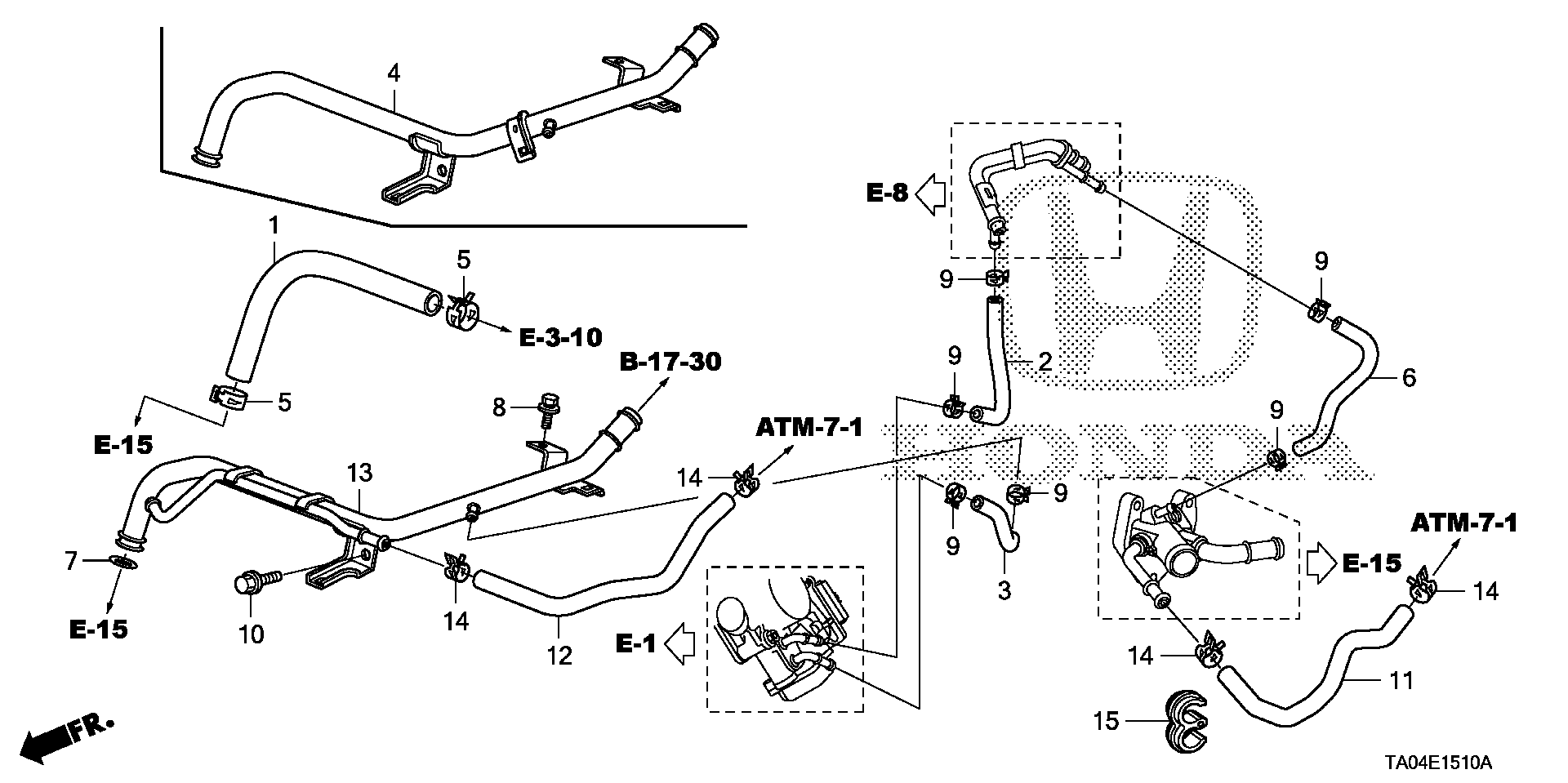 Diagram WATER HOSE (L4) for your Honda Accord  