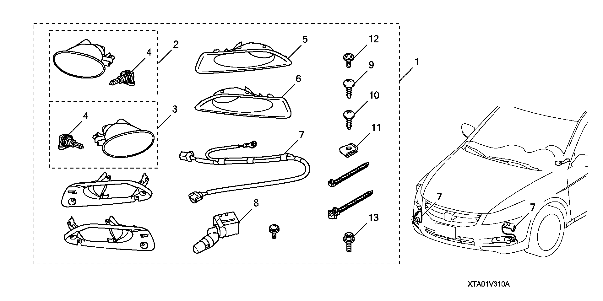 Diagram FOGLIGHT KIT (2) for your Honda Accord  