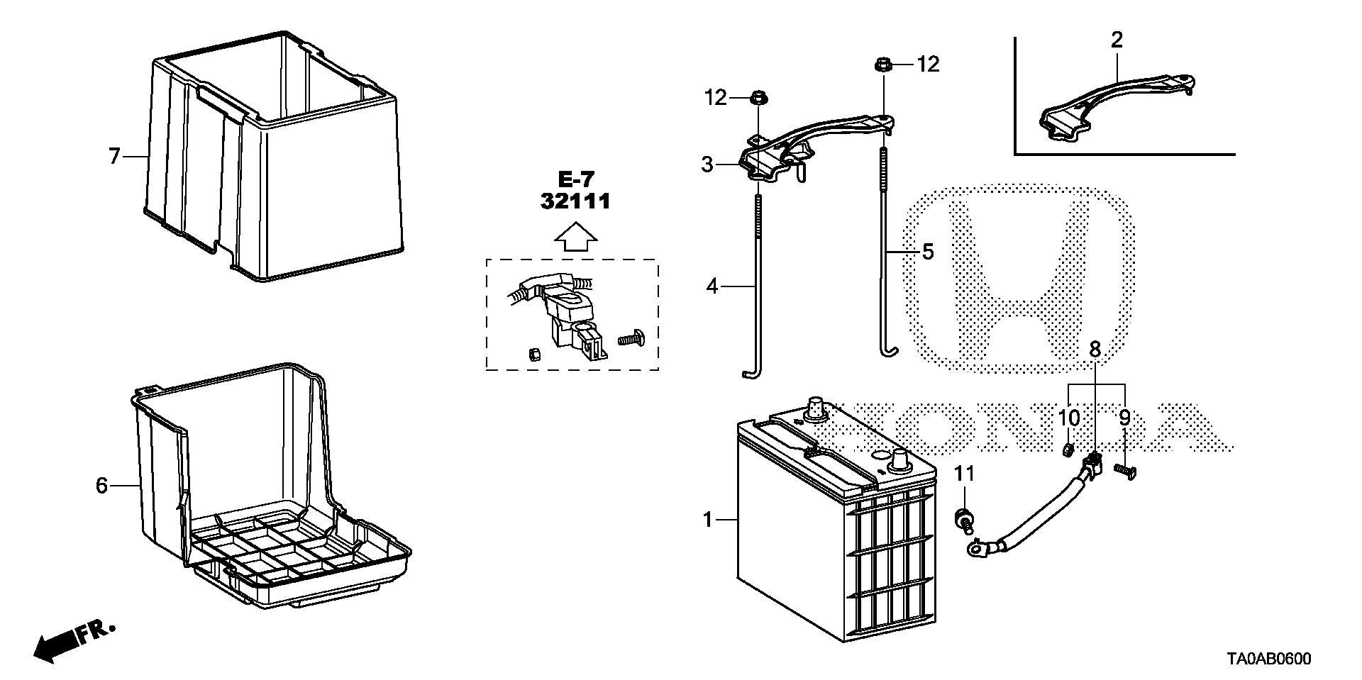 Diagram BATTERY (L4) for your 1990 Honda Accord Coupe 2.2L MT LX 