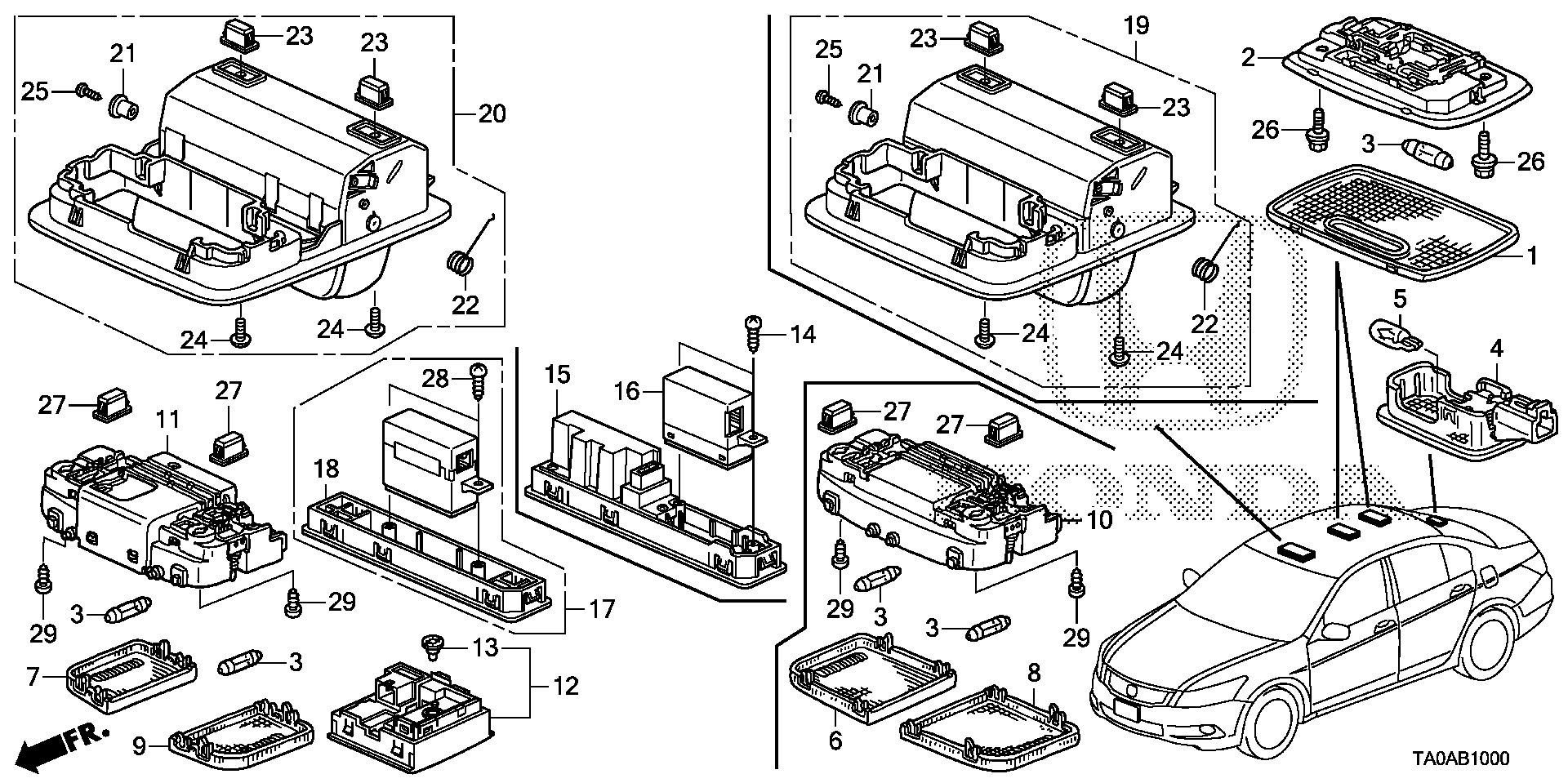 Diagram INTERIOR LIGHT for your 2009 Honda Accord Coupe   