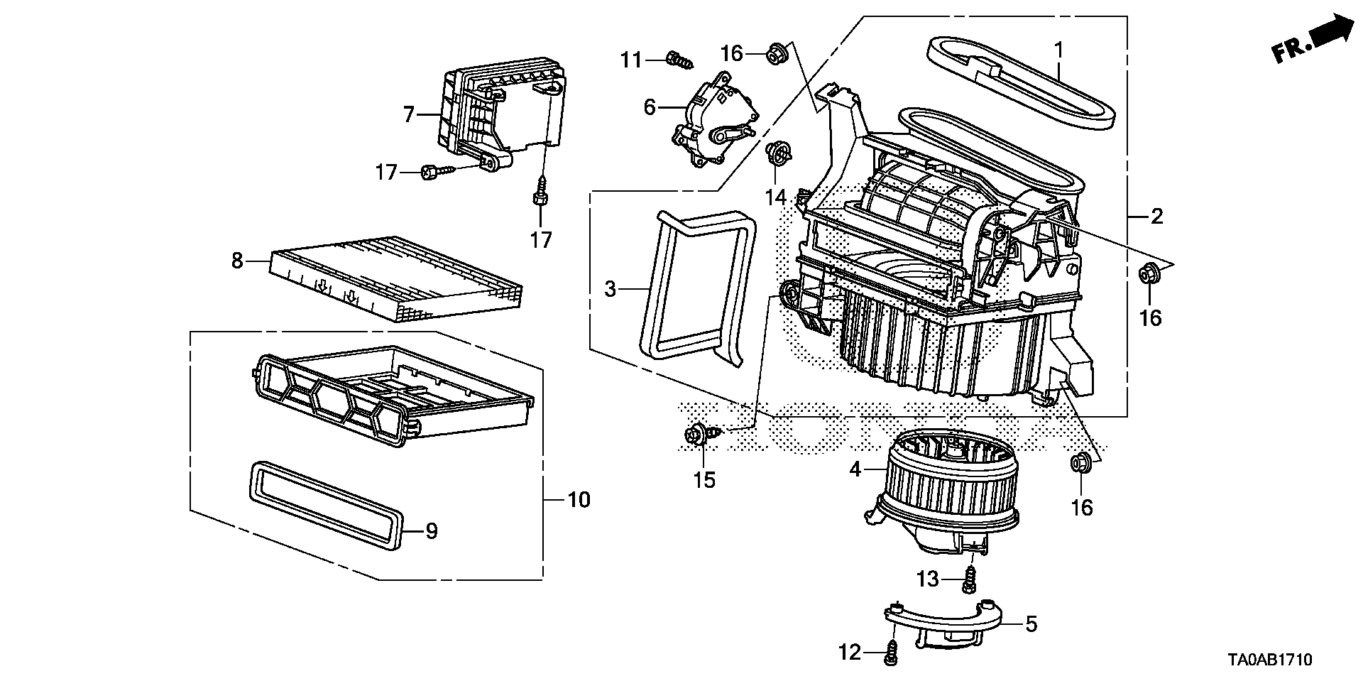 Diagram HEATER BLOWER (1) for your Honda Accord  