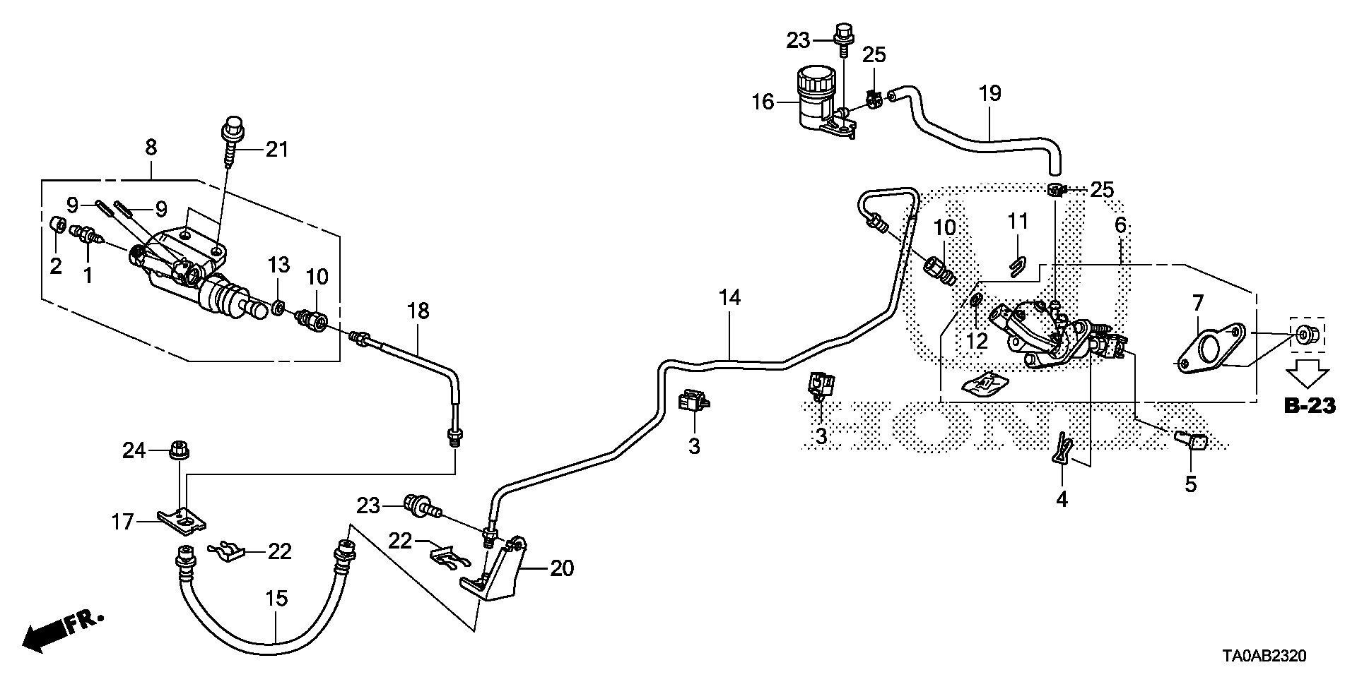 Diagram CLUTCH MASTER CYLINDER for your 1994 Honda Civic Hatchback   