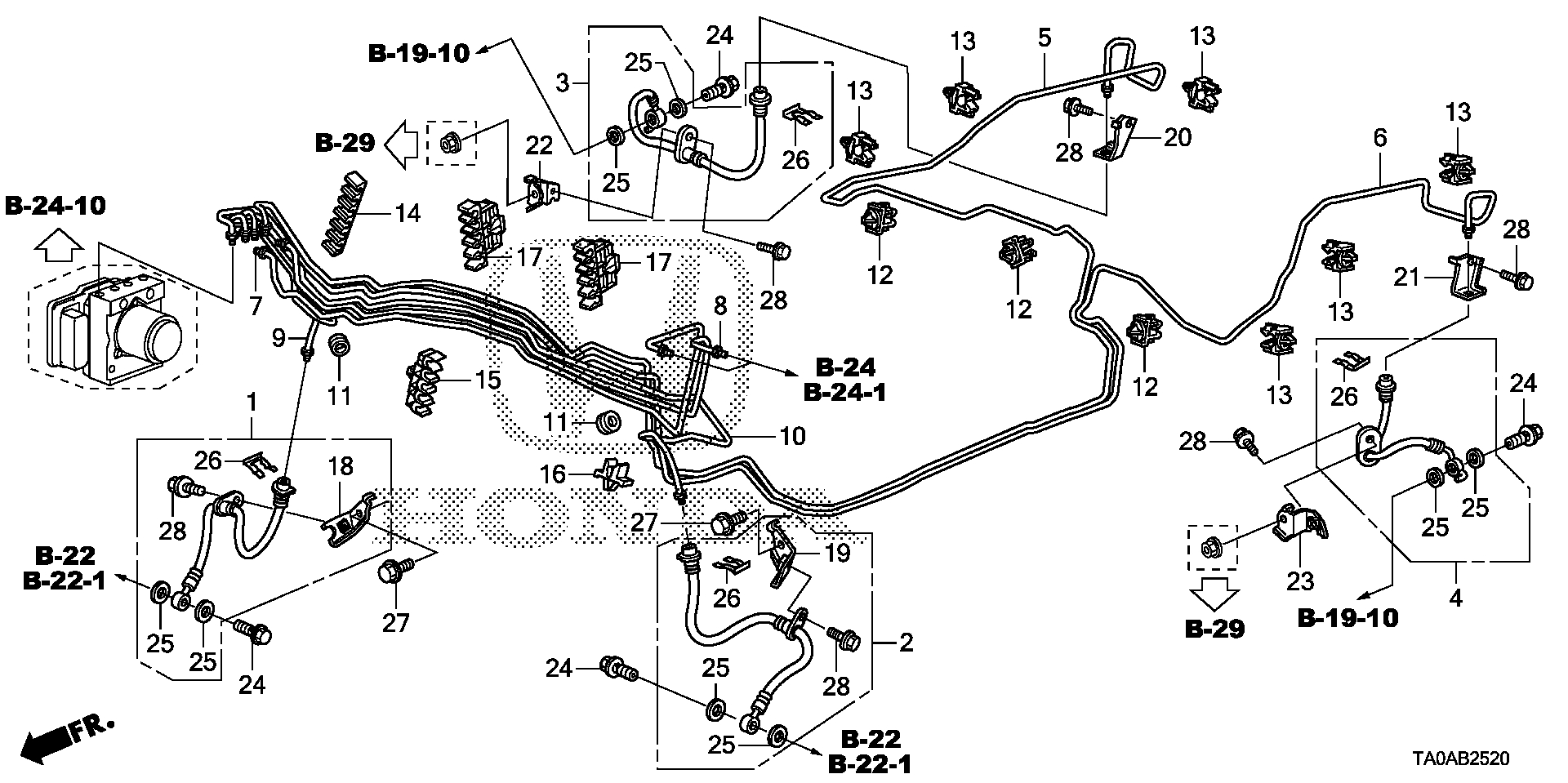 Diagram BRAKE LINES (VSA) for your 1994 Honda Civic Hatchback   