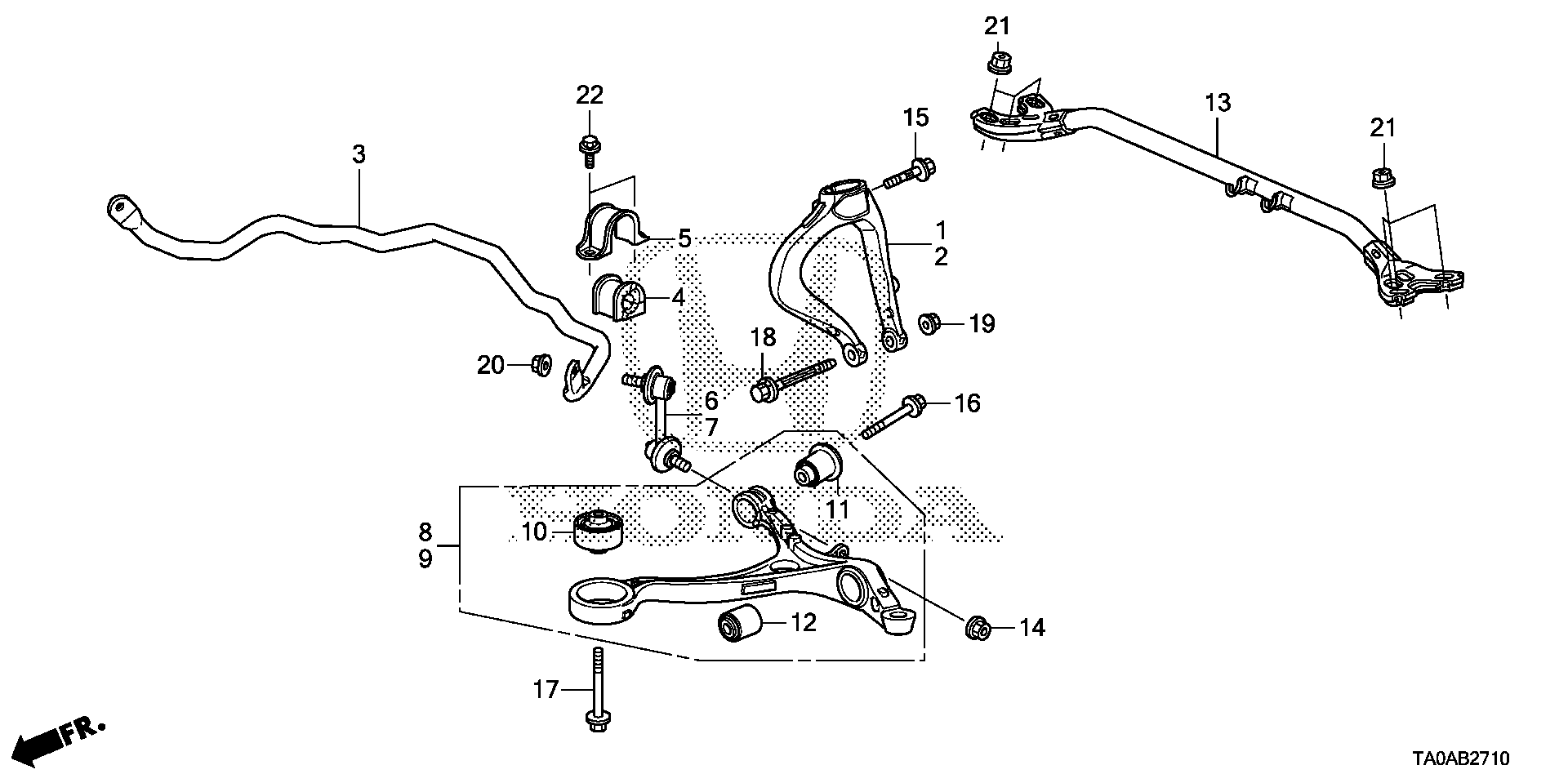 Diagram FRONT LOWER ARM for your Honda Accord  