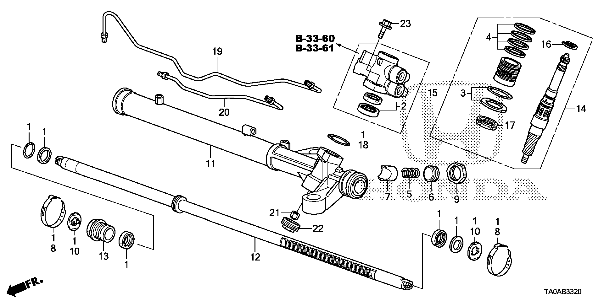 Diagram P.S. GEAR BOX COMPONENTS for your Honda Accord  