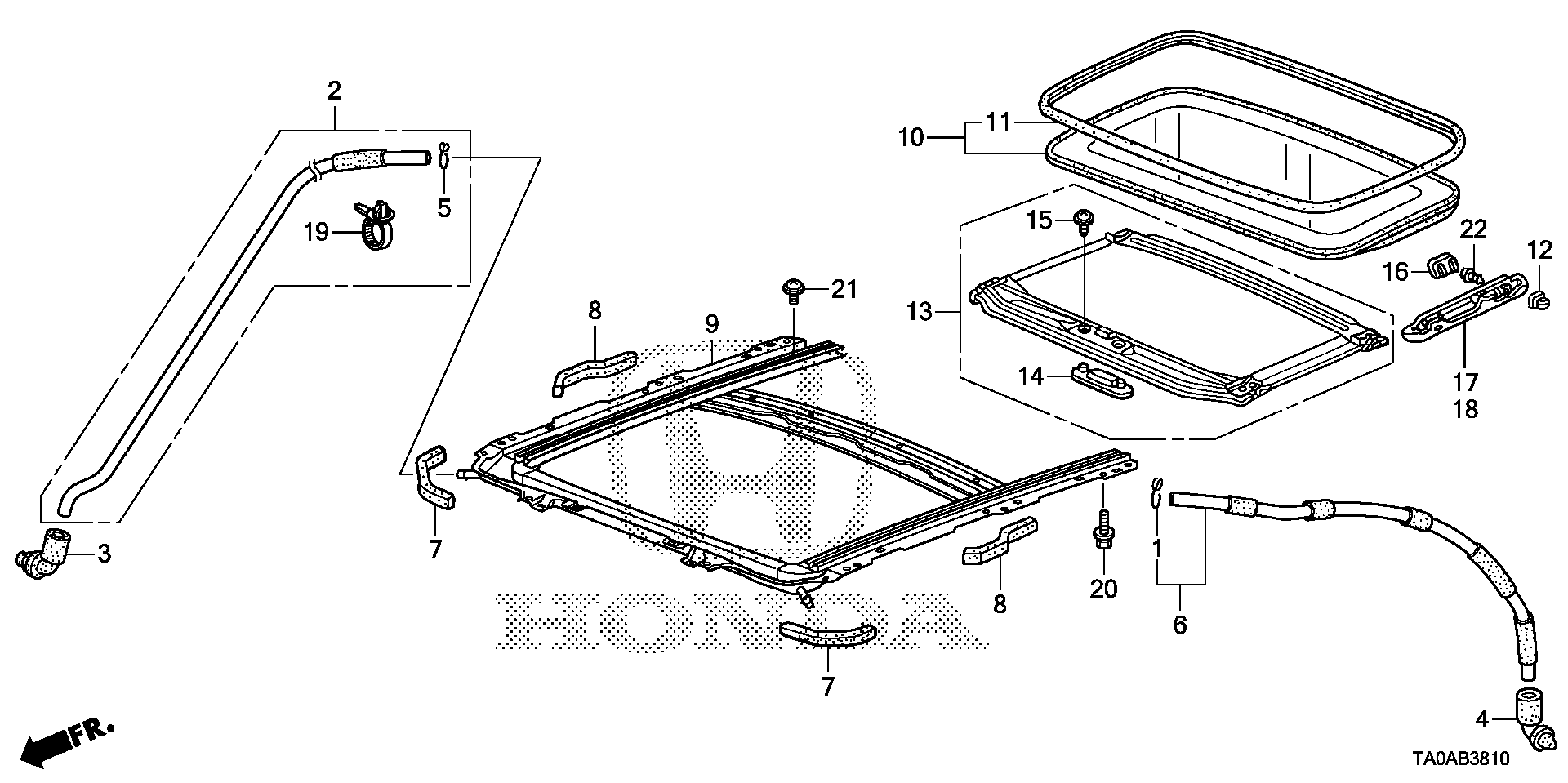 Diagram SLIDING ROOF for your 2005 Honda Pilot   