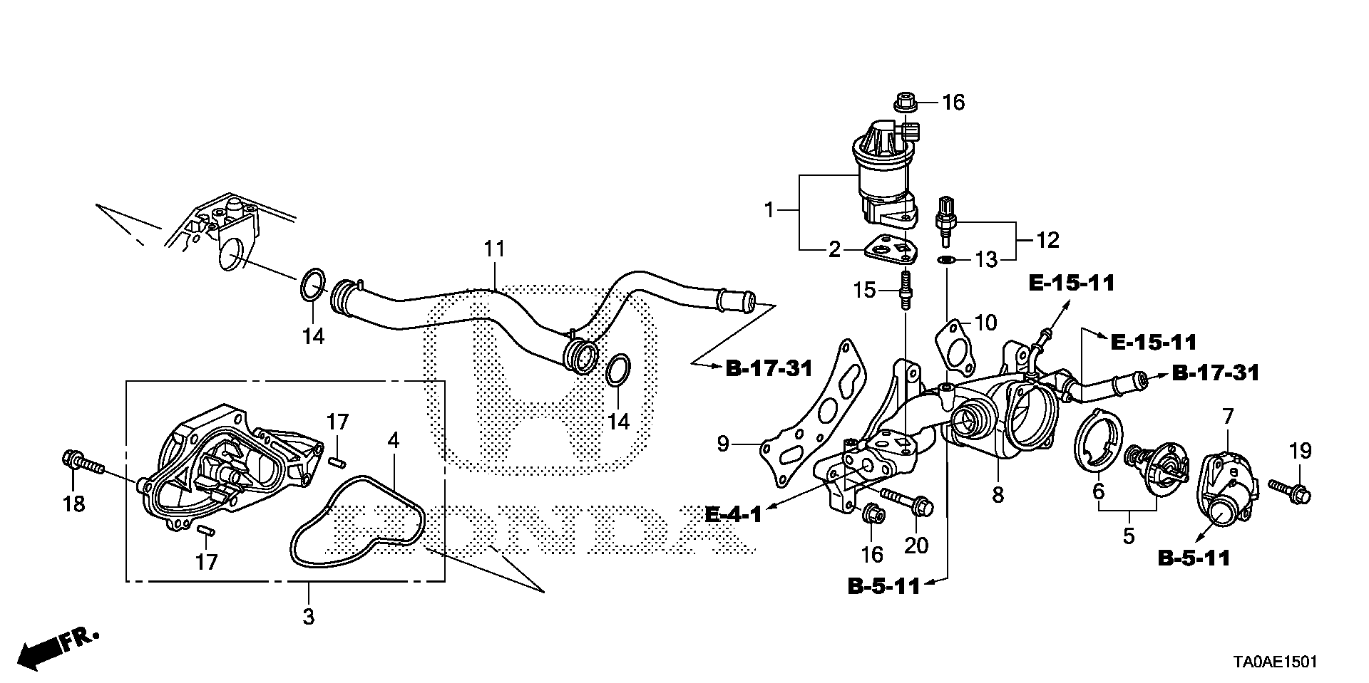 Diagram WATER PUMP (V6) for your 2018 Honda Accord   