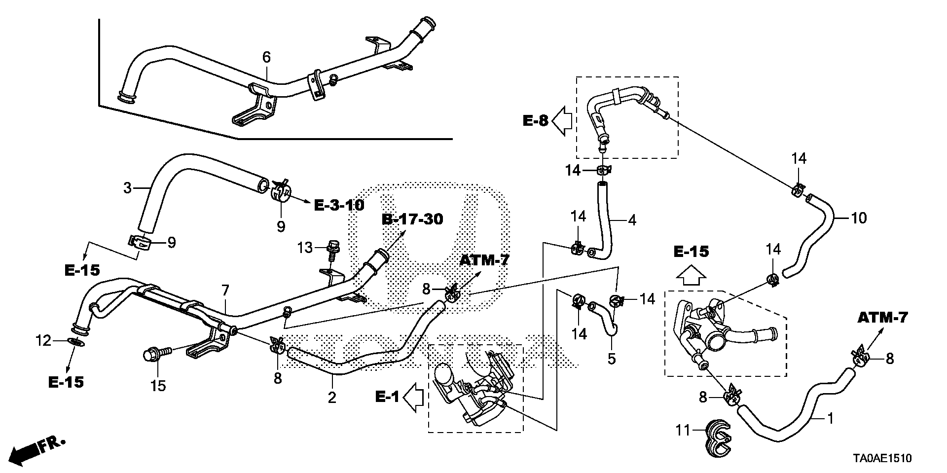 Diagram WATER HOSE (L4) for your Honda Accord  