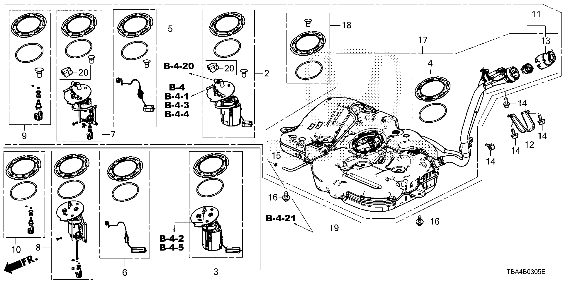 Diagram FUEL TANK for your 2021 Honda Civic   