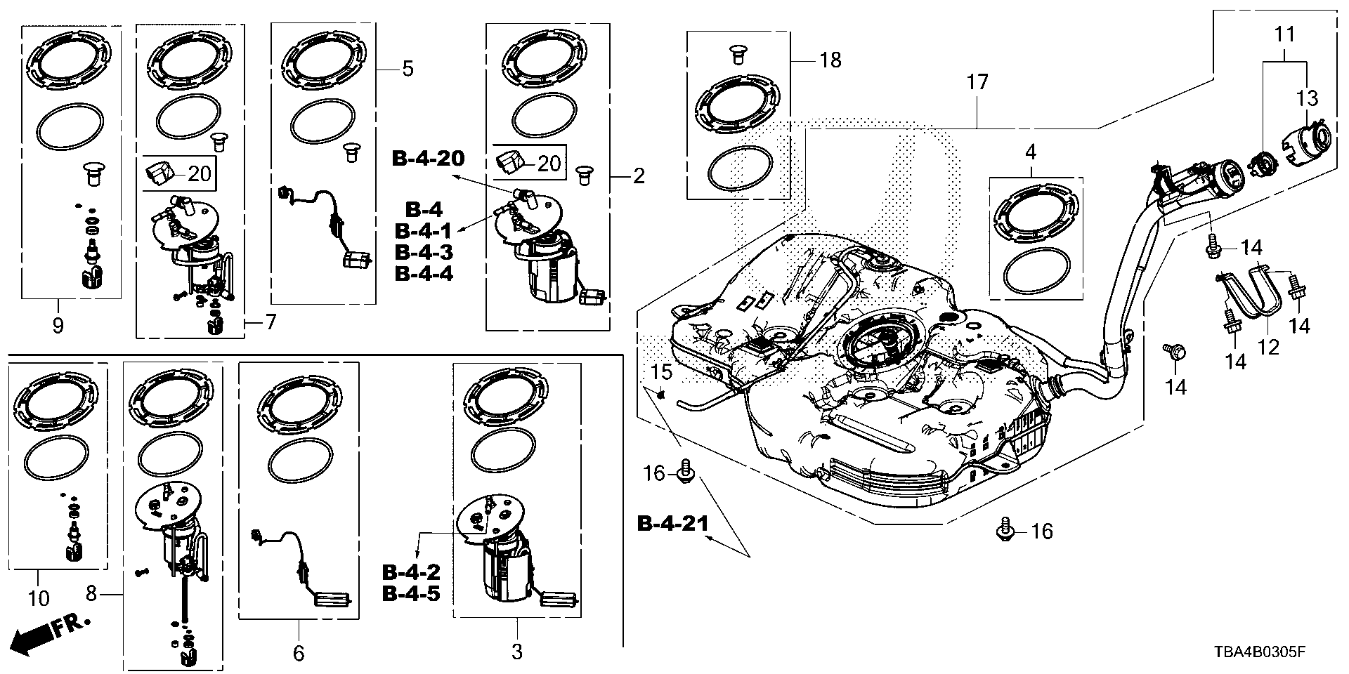 Diagram FUEL TANK for your 2021 Honda Civic   