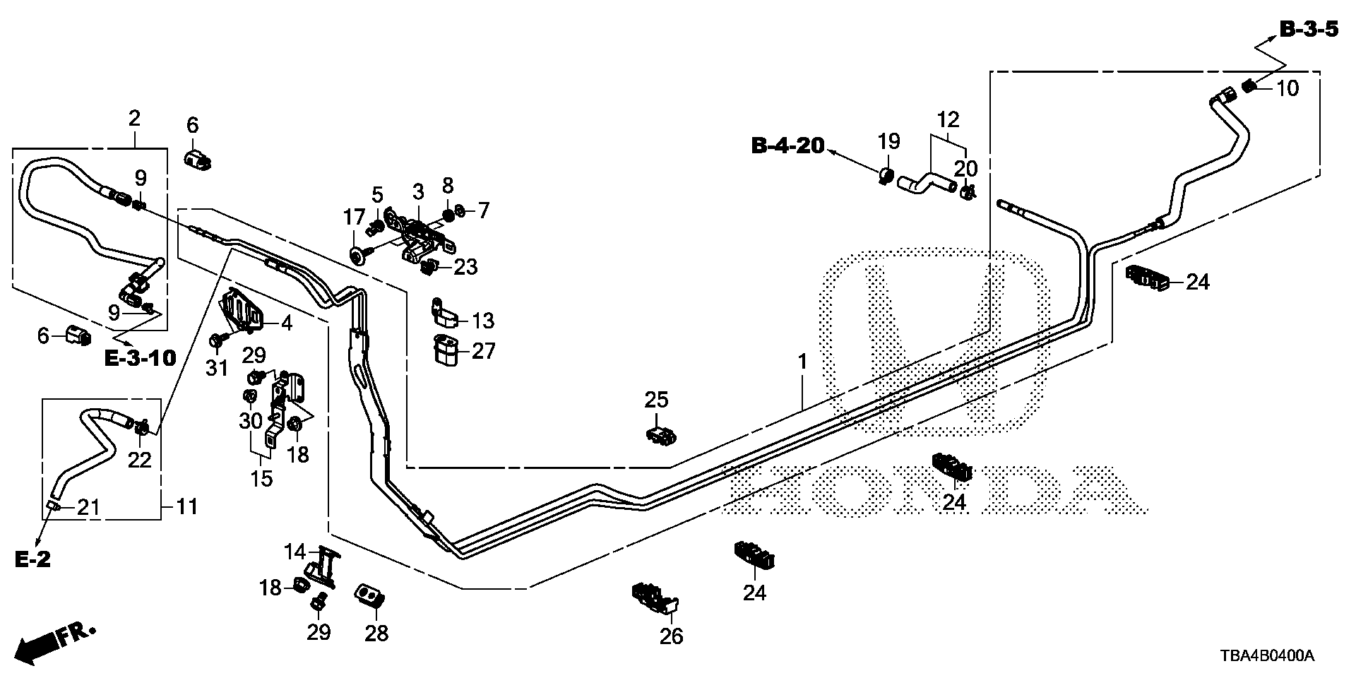 Diagram FUEL PIPE (1.5L) (KA/KC) for your 2015 Honda Pilot   