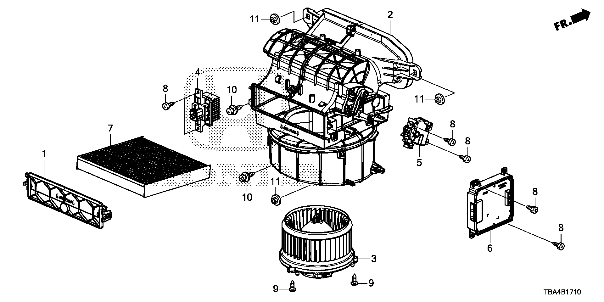 Diagram HEATER BLOWER for your Honda Civic  