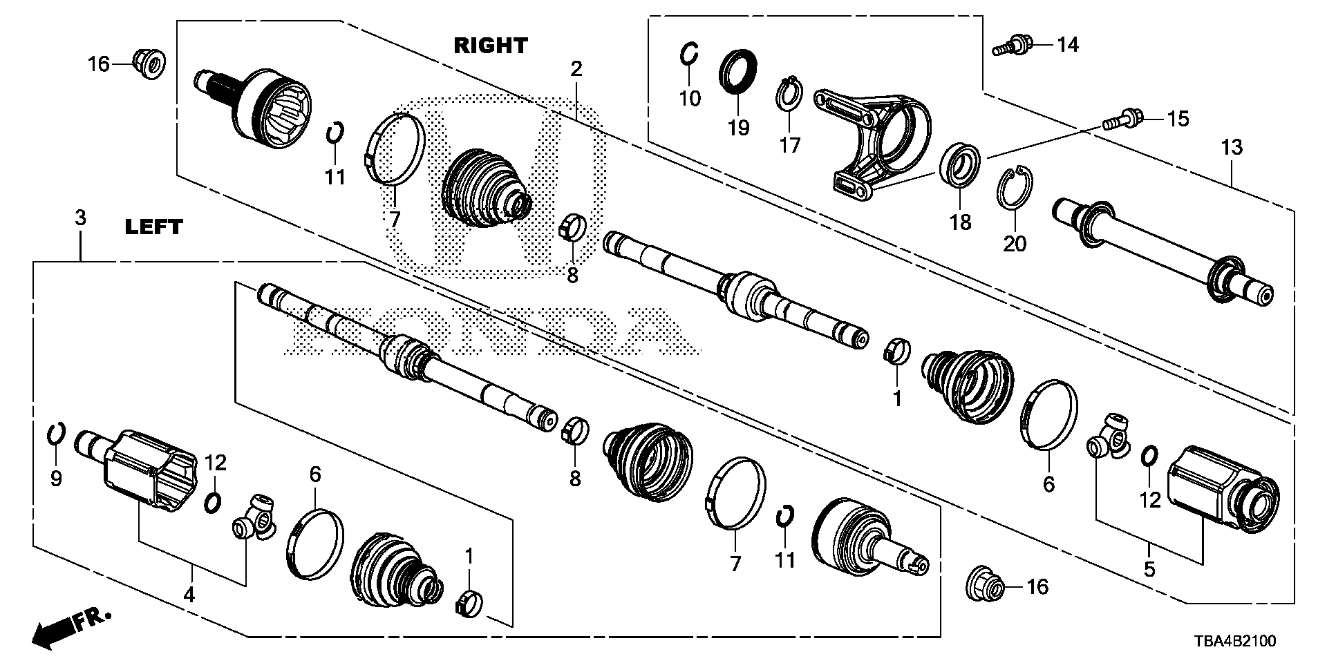 Diagram DRIVESHAFT@HALF SHAFT (1.5L) for your 2023 Honda Odyssey   