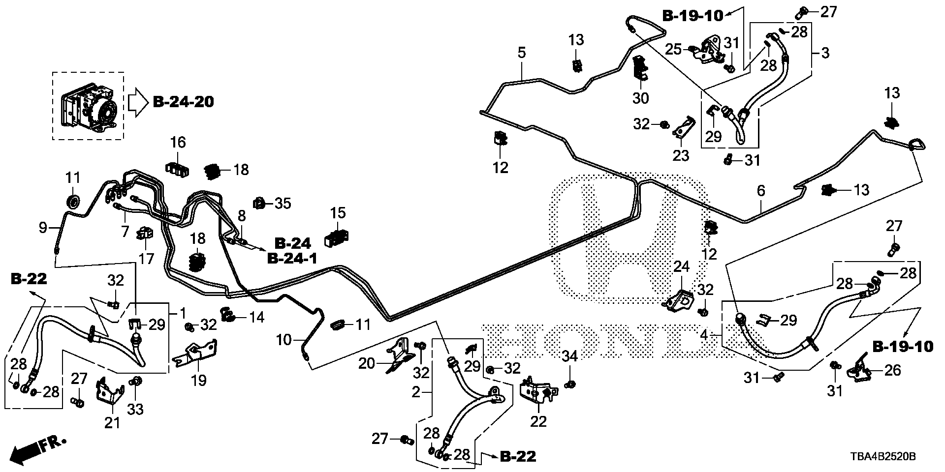 Diagram BRAKE LINES (VSA) (1) for your 1980 Honda Civic Hatchback   