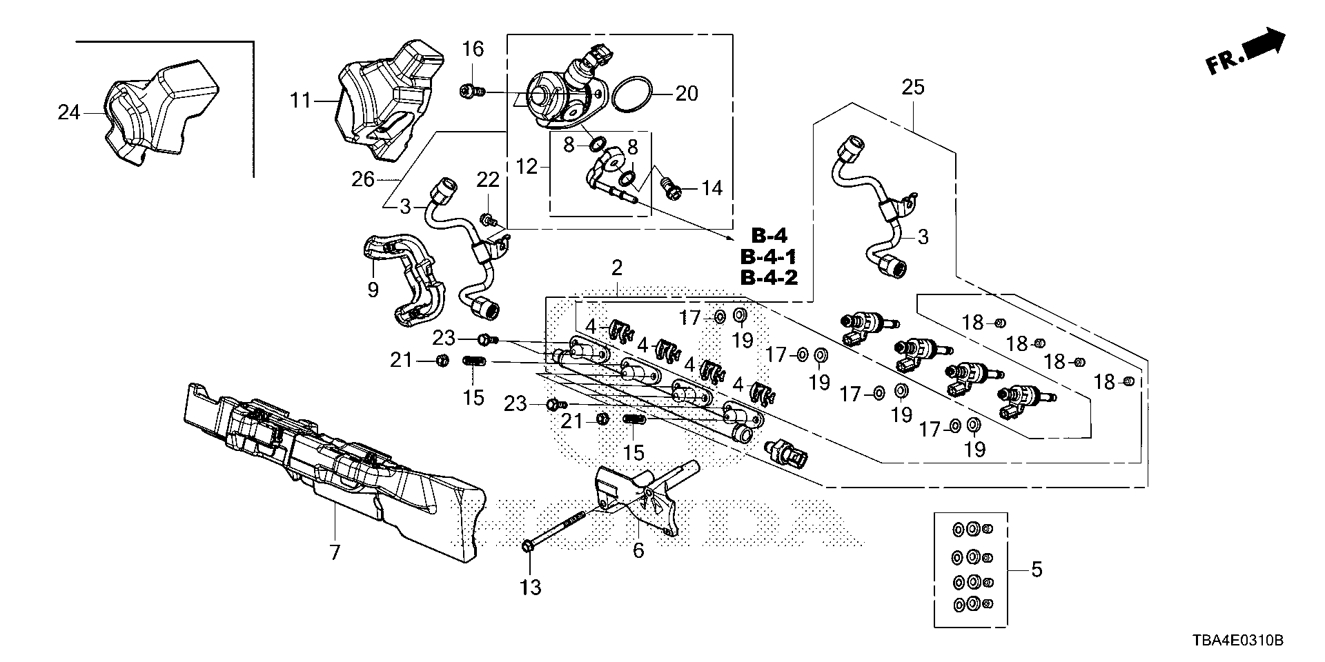 Diagram FUEL INJECTOR (1.5L) for your Honda Civic  