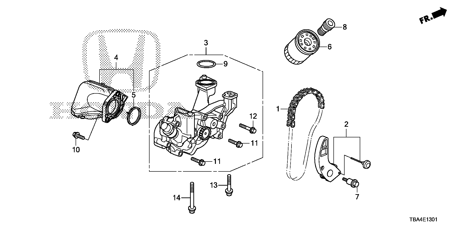 Diagram OIL PUMP (2.0L) for your 1996 Honda Civic Hatchback   