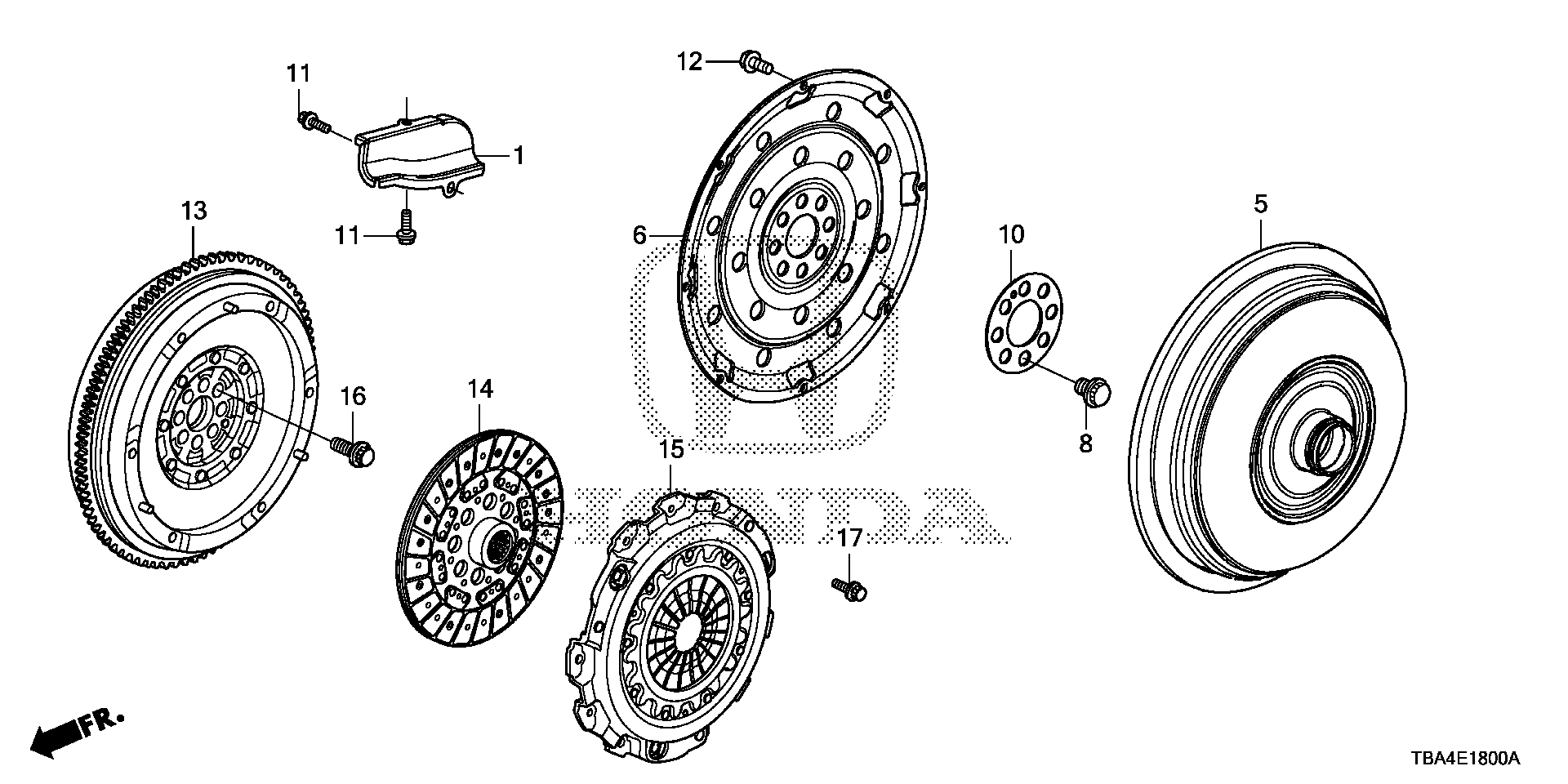 Diagram CLUTCH@TORQUE CONVERTER (1.5L) for your Honda Civic  