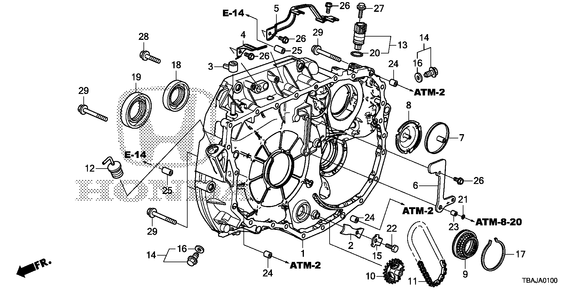 Diagram TORQUE CONVERTER CASE (1.5L) for your 2006 Honda CR-V   