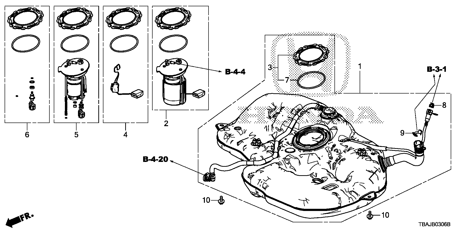 Diagram FUEL TANK (KA/KL) (2) for your 2025 Honda Pilot   