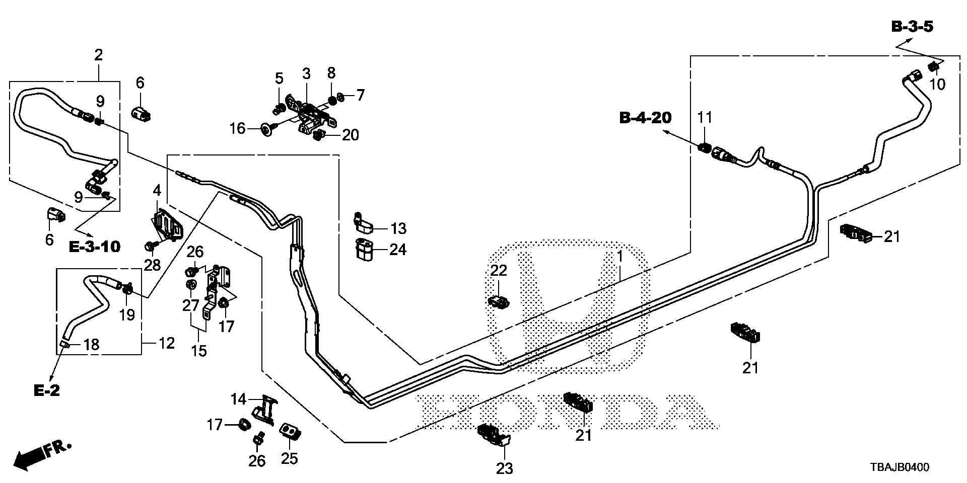 Diagram FUEL PIPE (1.5L) (KA/KL) (1) (KC) for your 2015 Honda Pilot   