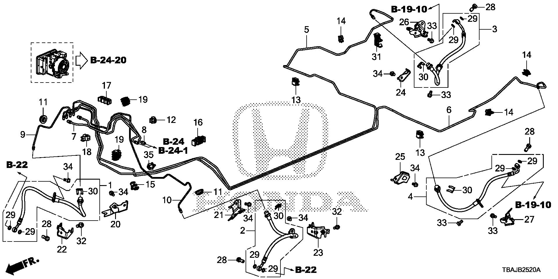 Diagram BRAKE LINES (VSA) (1) for your Honda Civic  