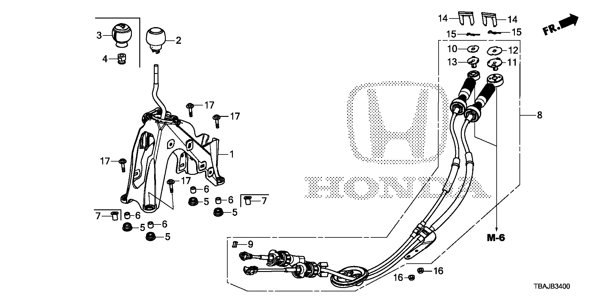 Diagram SHIFT LEVER for your Honda