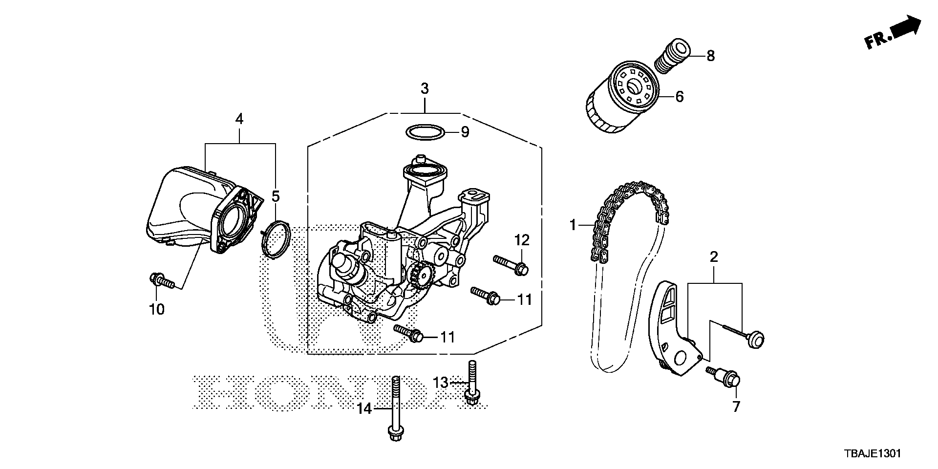 Diagram OIL PUMP (2.0L) for your 1996 Honda Civic Hatchback   