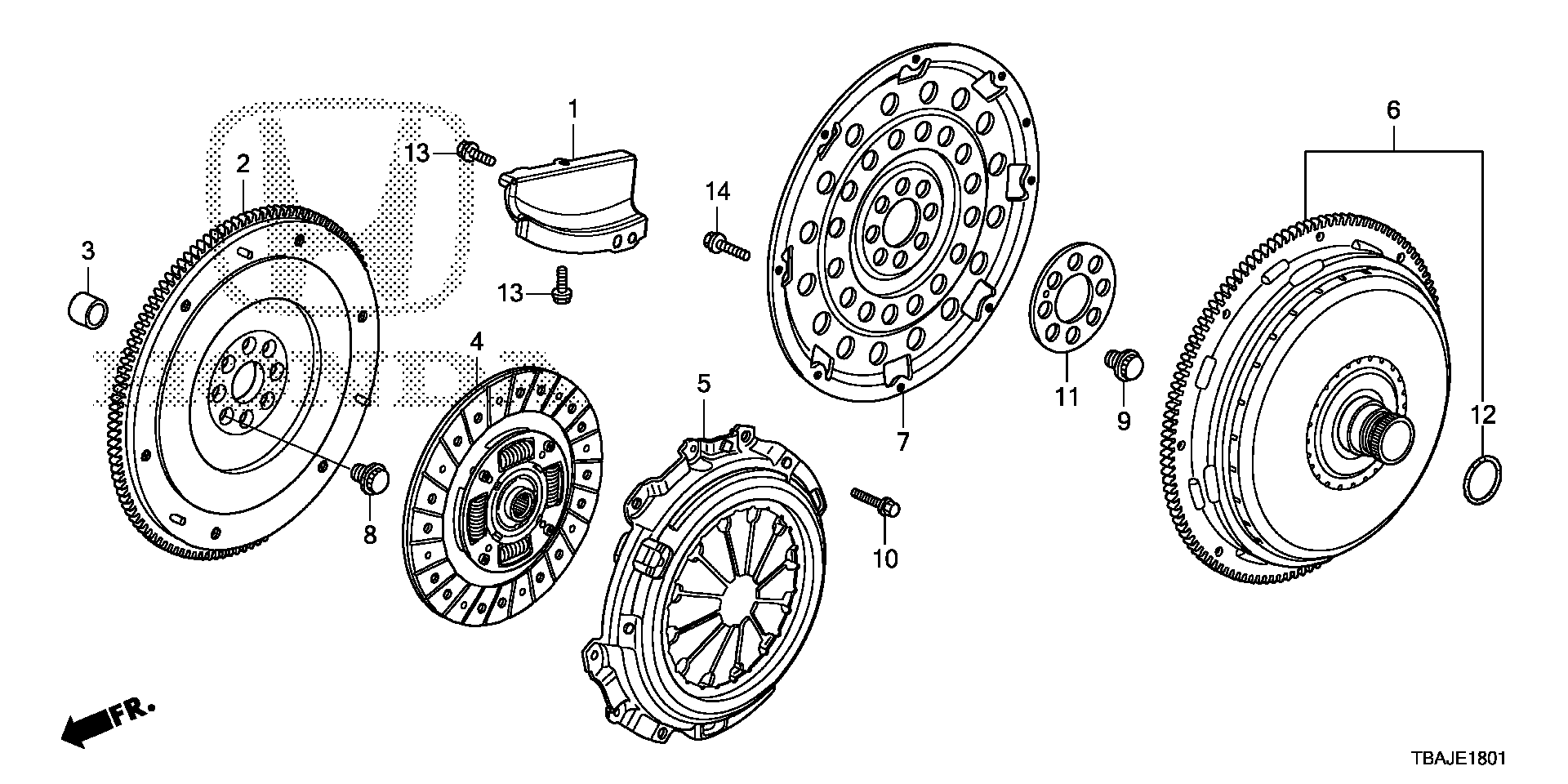 Diagram CLUTCH@TORQUE CONVERTER (2.0L) for your Honda Civic  