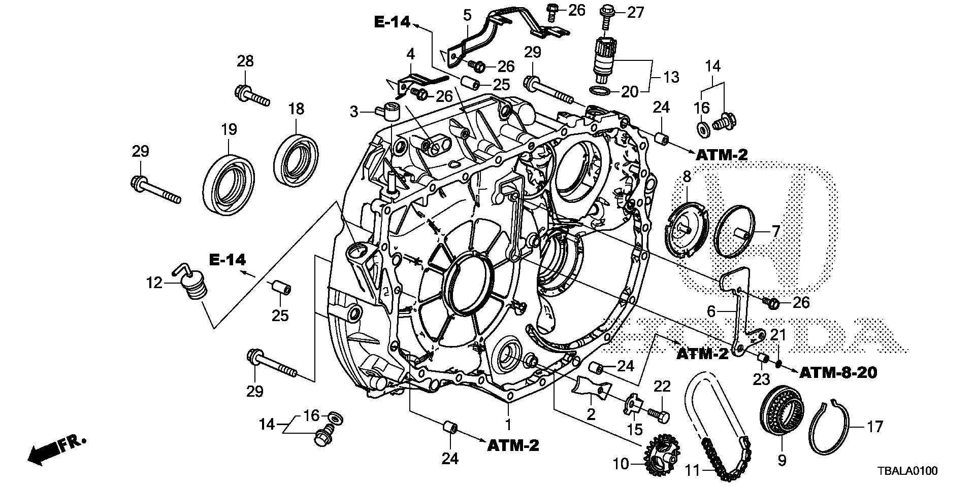 Diagram TORQUE CONVERTER CASE (1.5L) for your 2006 Honda CR-V   