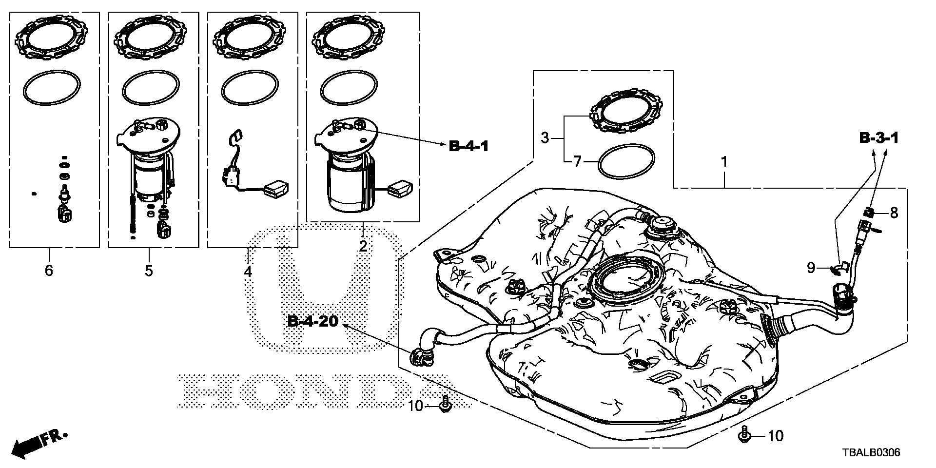 Diagram FUEL TANK (2) for your 2025 Honda Pilot   