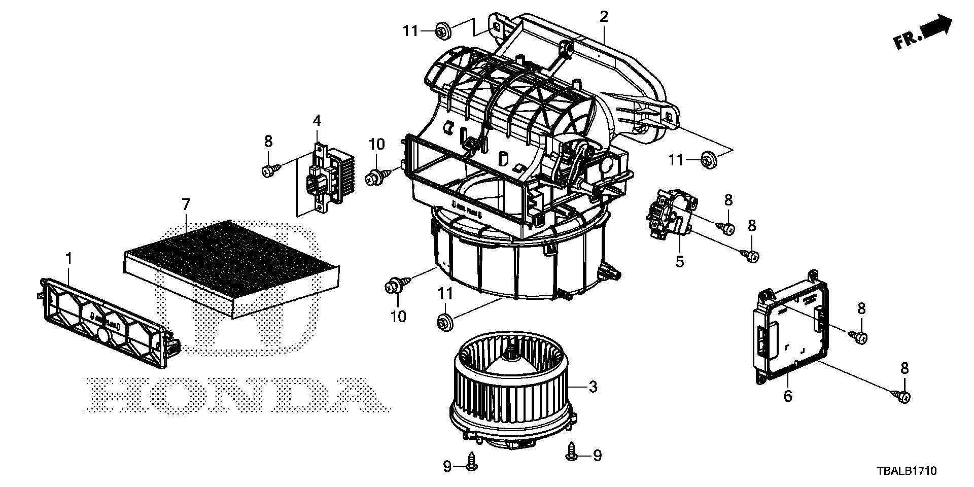 Diagram HEATER BLOWER for your Honda Civic  