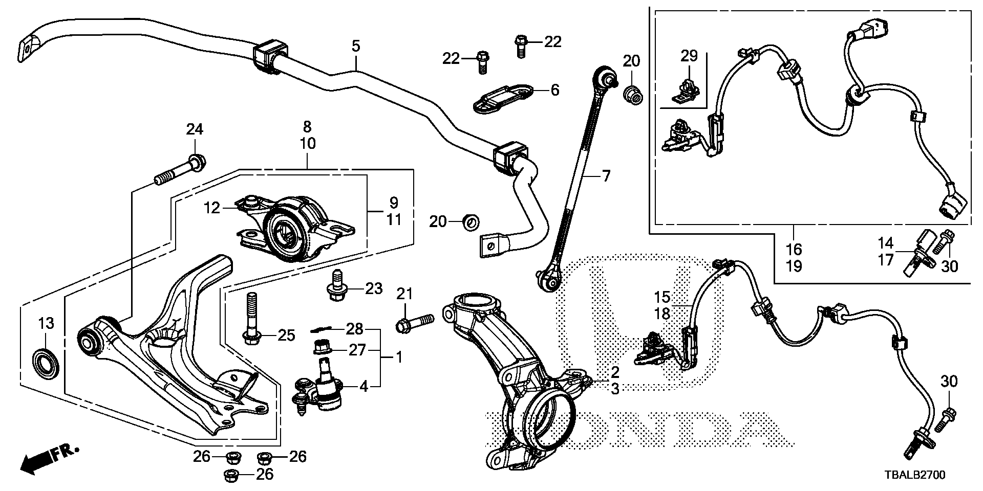 Diagram KNUCKLE for your Honda Civic  