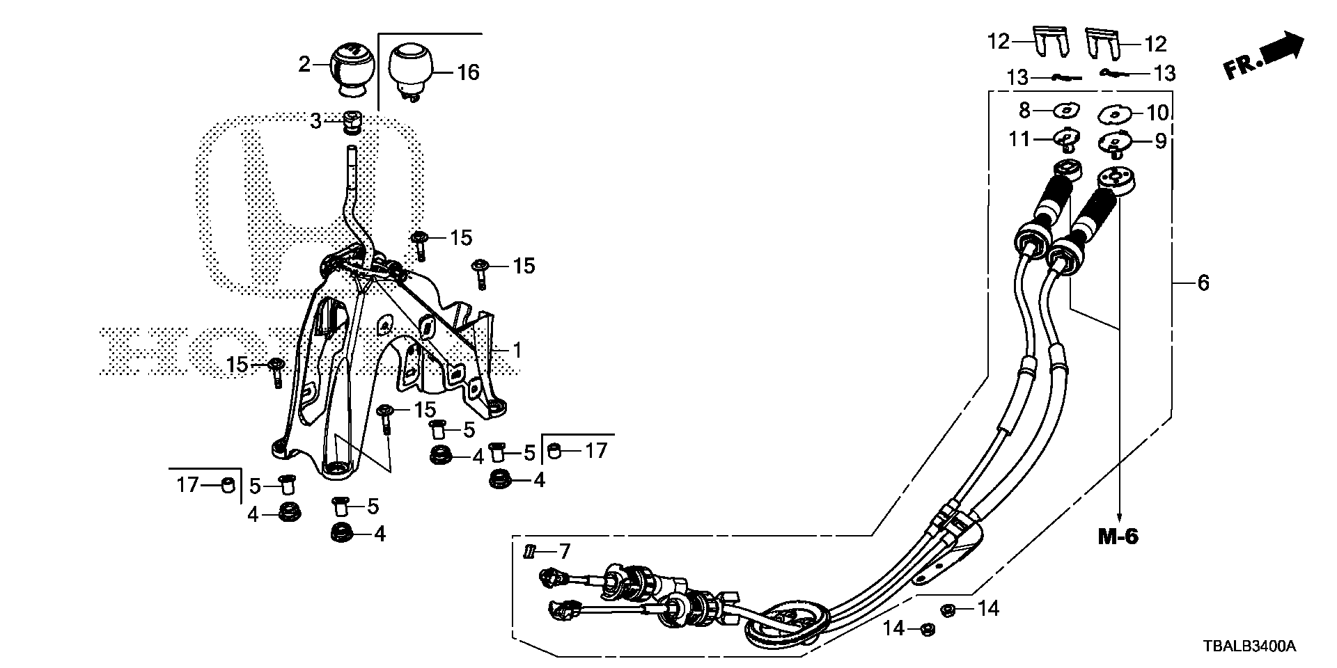 Diagram SHIFT LEVER for your Honda