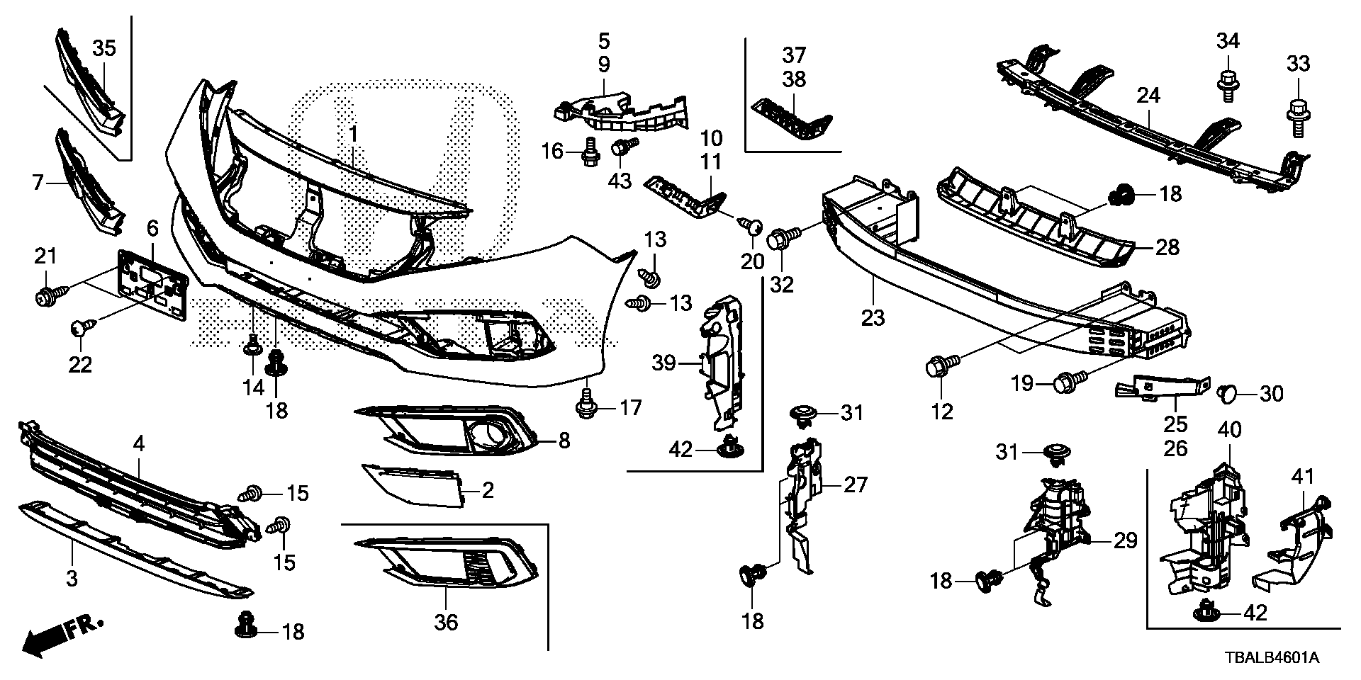 Diagram FRONT BUMPER (2) for your Honda Civic  