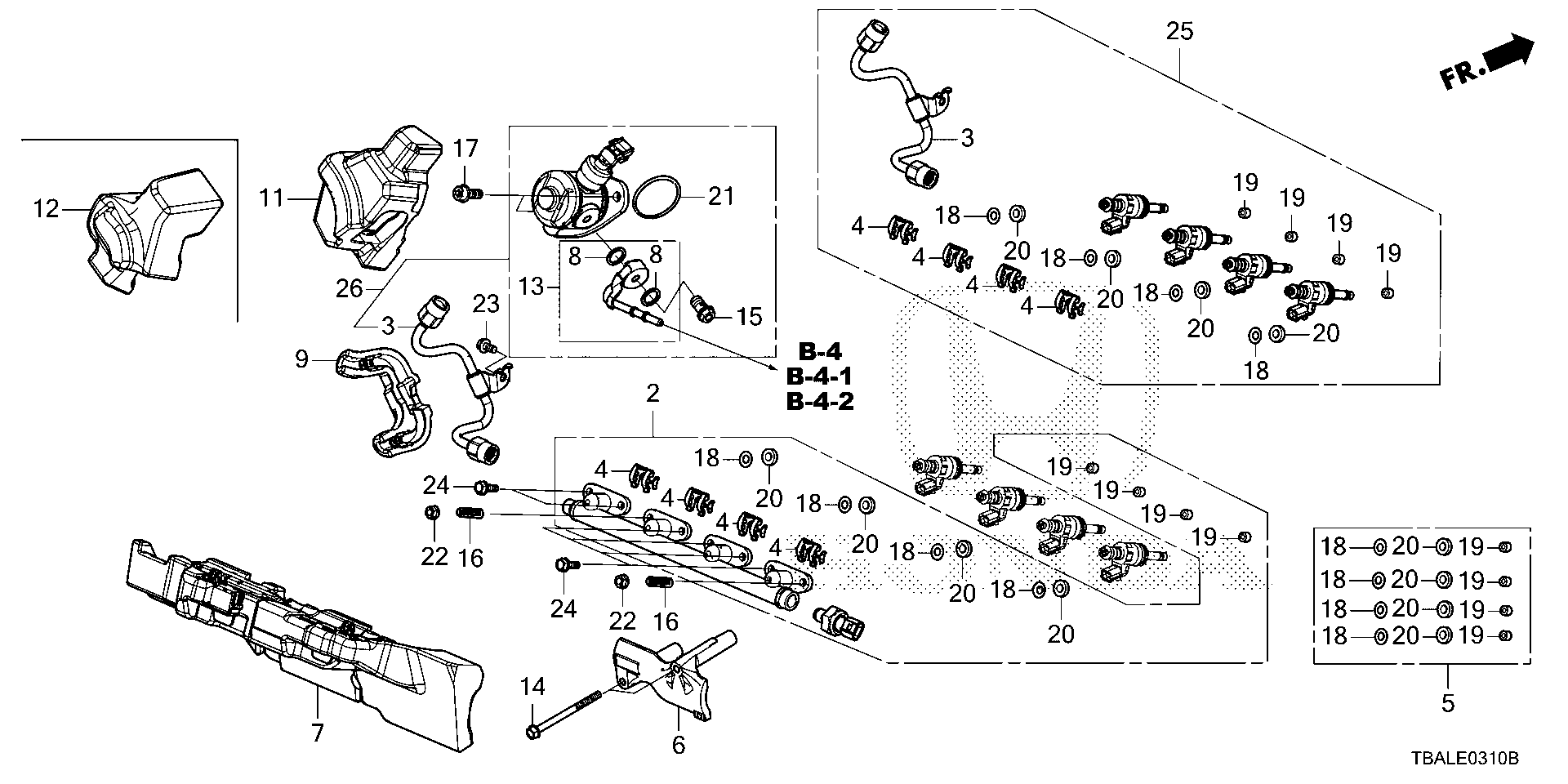 Diagram FUEL INJECTOR (1.5L) for your Honda Civic  