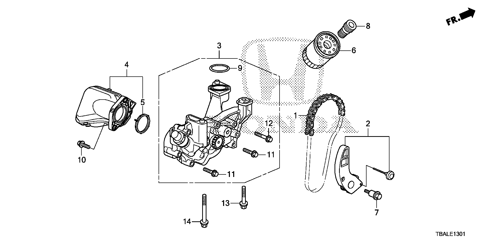 Diagram OIL PUMP (2.0L) for your 1996 Honda Civic Hatchback   