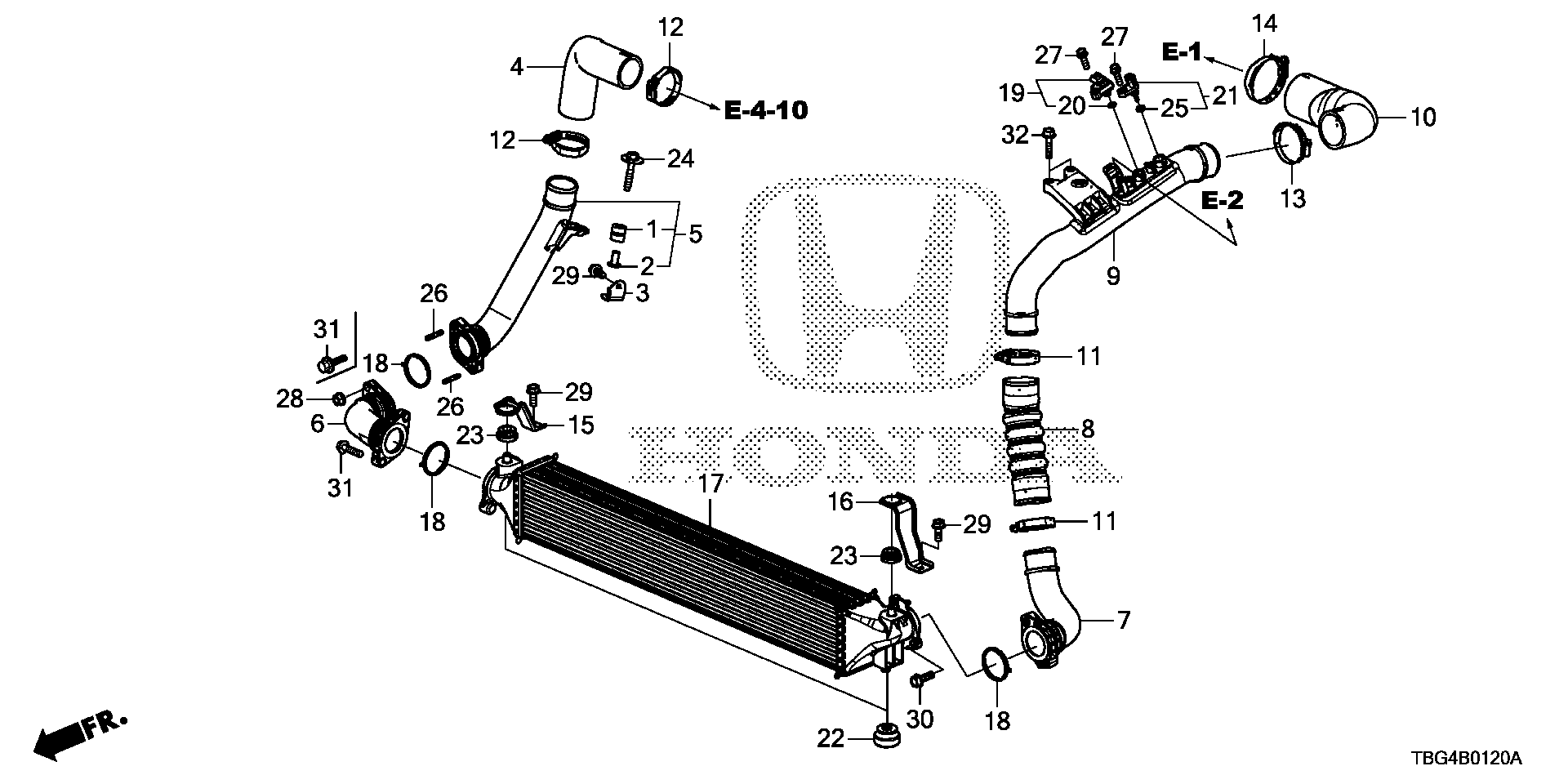 Diagram INTERCOOLER for your Honda Civic Coupe  