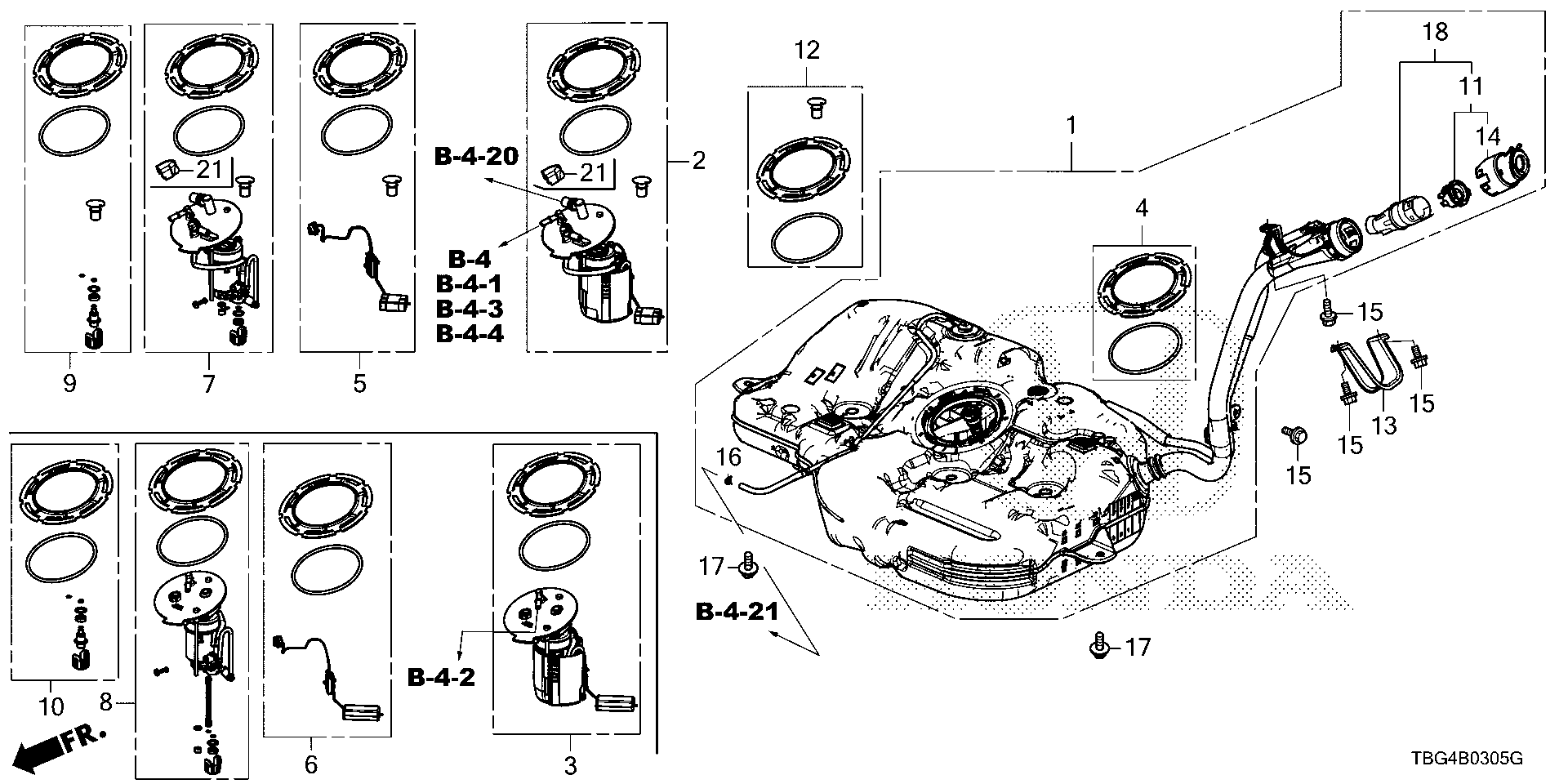 Diagram FUEL TANK for your 2021 Honda Civic   