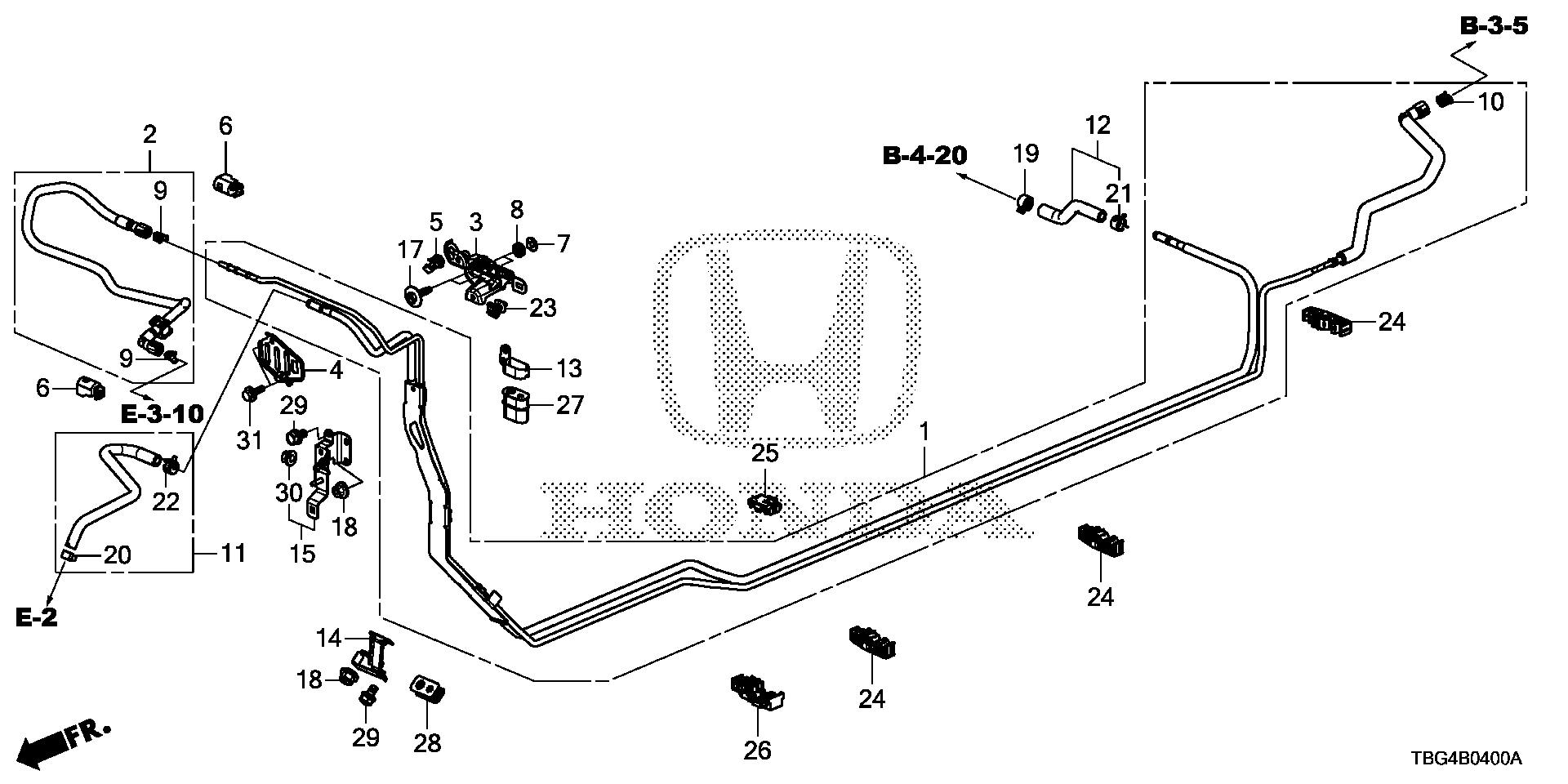 Diagram FUEL PIPE (1.5L) (KA/KC) for your 2015 Honda Pilot   