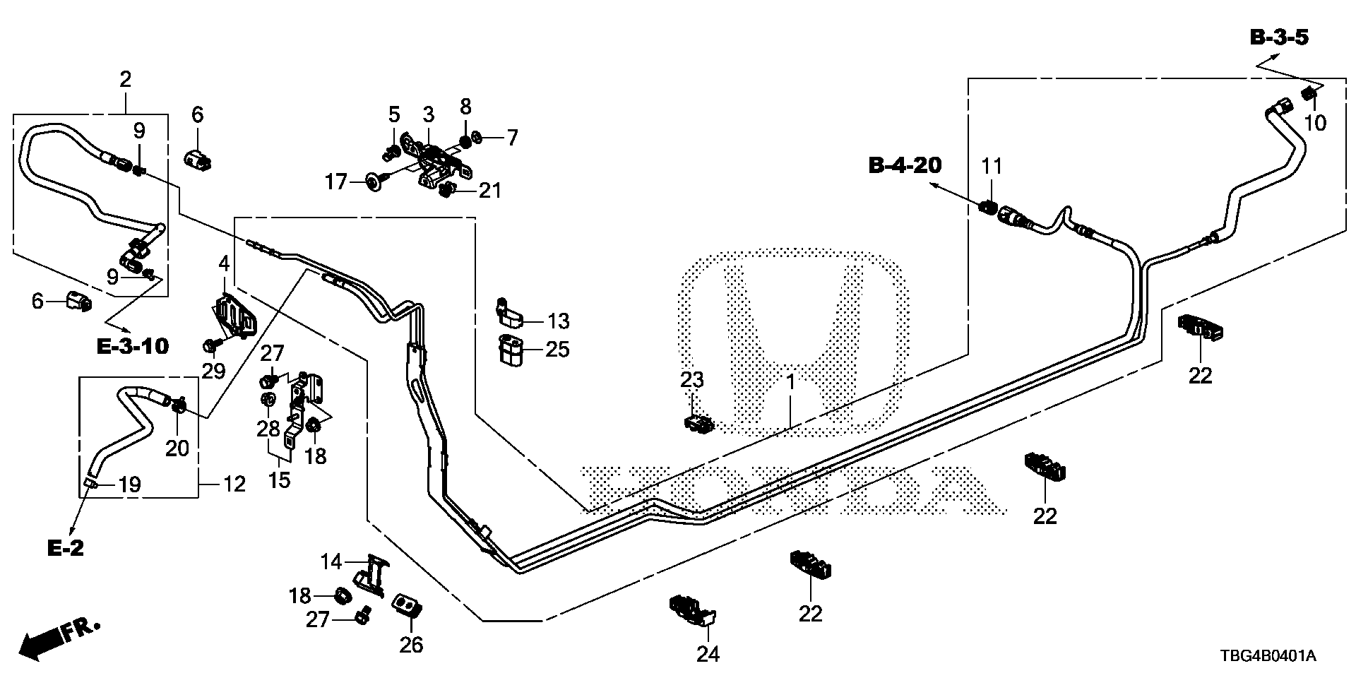 Diagram FUEL PIPE (1.5L) (KL) for your 2015 Honda Pilot   