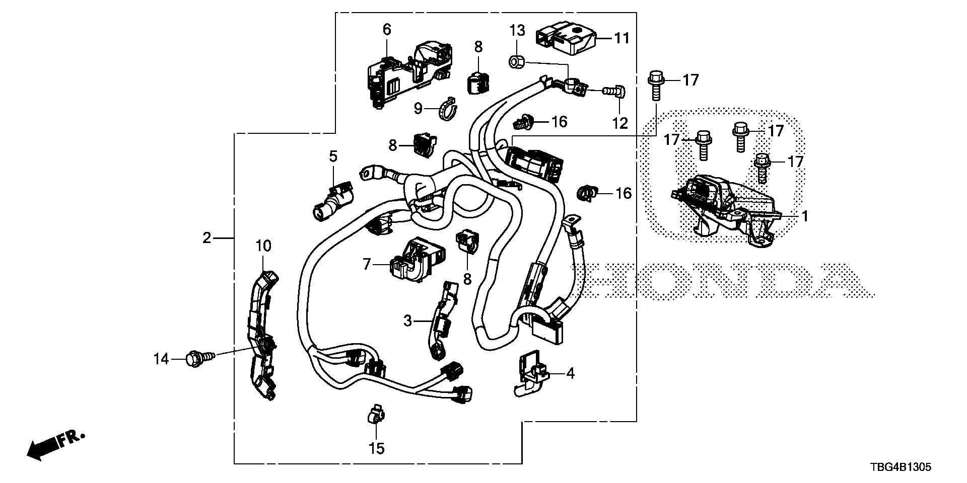 Diagram TRANSMISSION CONTROL (1.5L) for your 1997 Honda Accord Coupe   