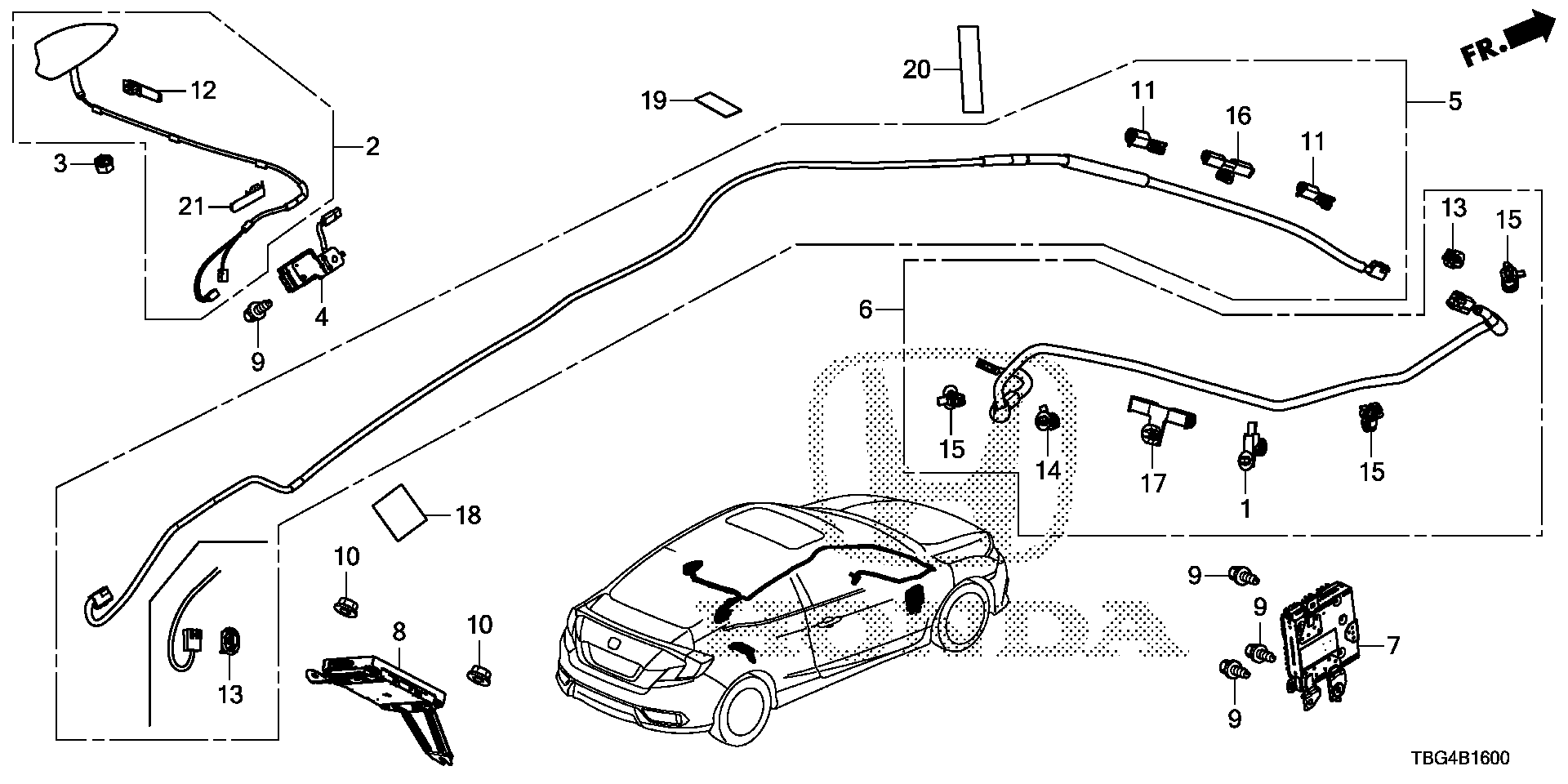 Diagram ANTENNA for your 2018 Honda Civic Coupe 2.0L i-VTEC MT LX 