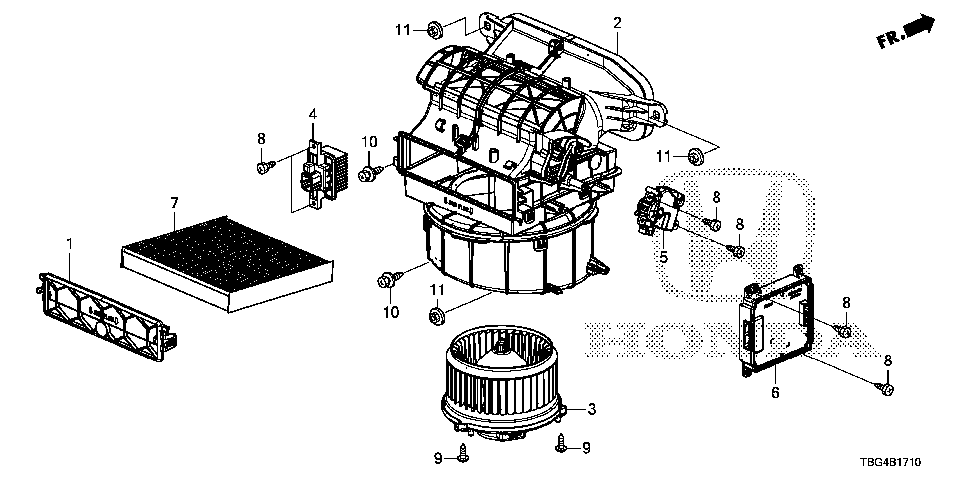 Diagram HEATER BLOWER for your Honda Civic  