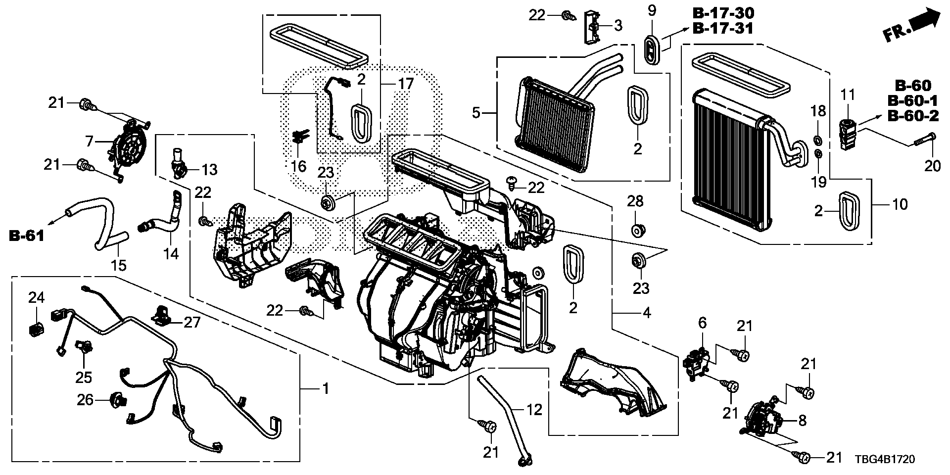 Diagram HEATER UNIT for your Honda Civic  